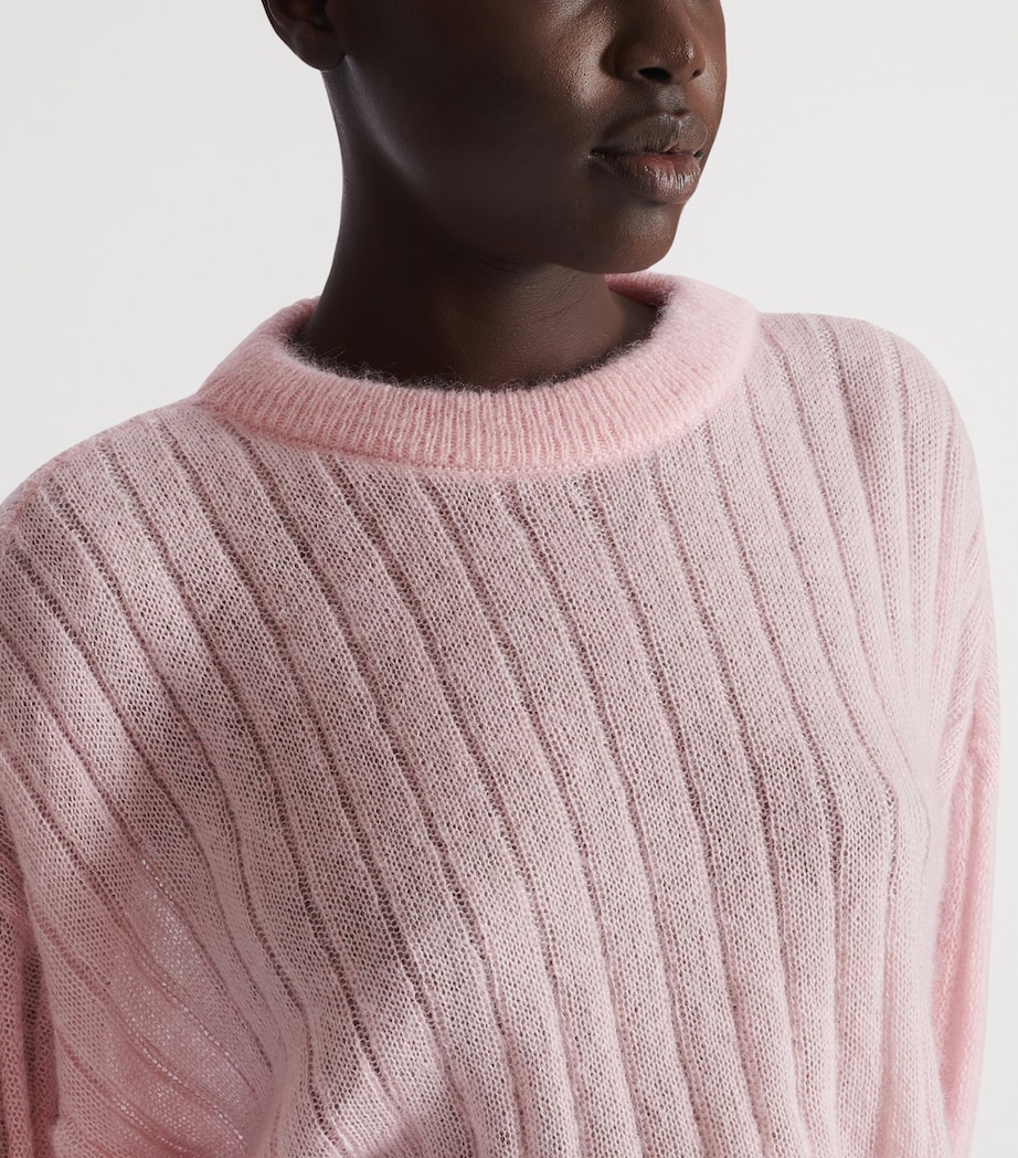 Mohair-Silk Cropped Sweater 4HR ROSE PALE Image 6