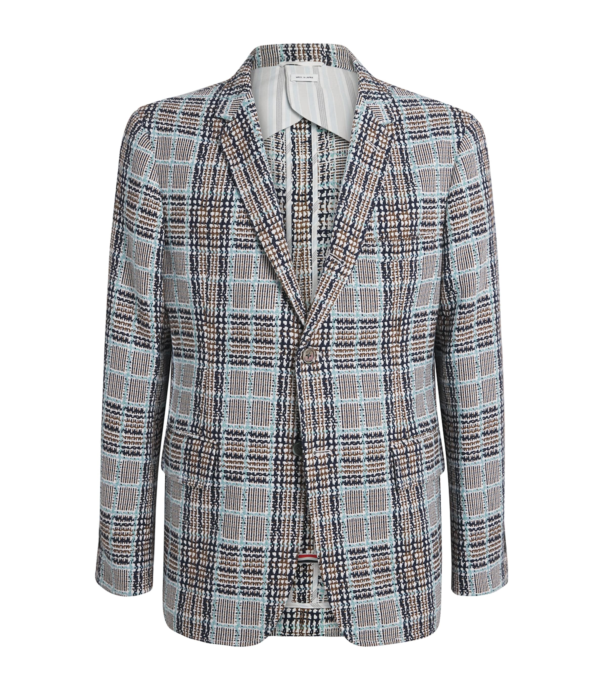 Cotton Tweed Check Blazer LIGHT BLUE Image 1