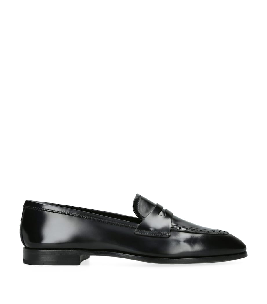 Polished Fumé Leather Onyx Loafers BLACK Image 1