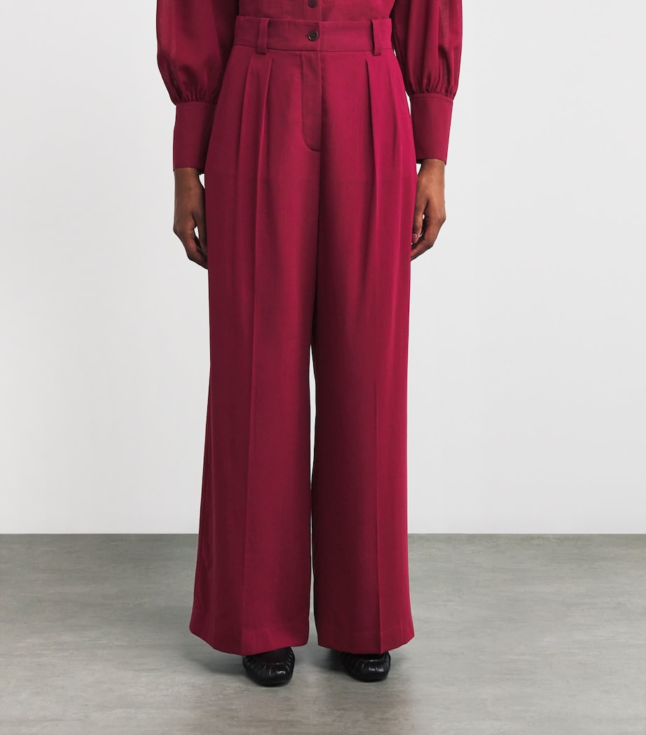 Virgin Wool Voile Forest Trousers RUBY Image 3