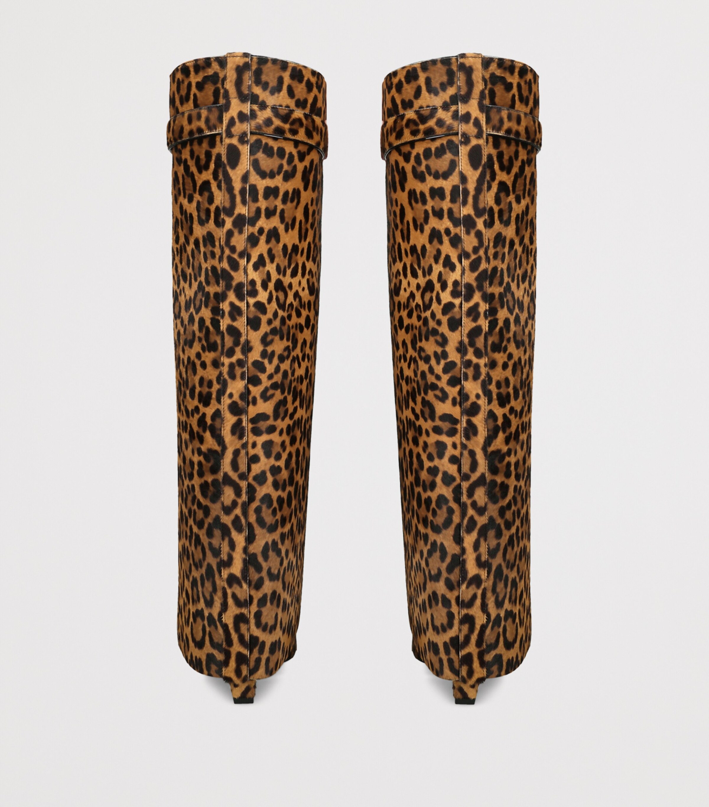 Givenchy Leopard-Print Shark Pinch Knee-High Boots 95 Blk/beige Image 3