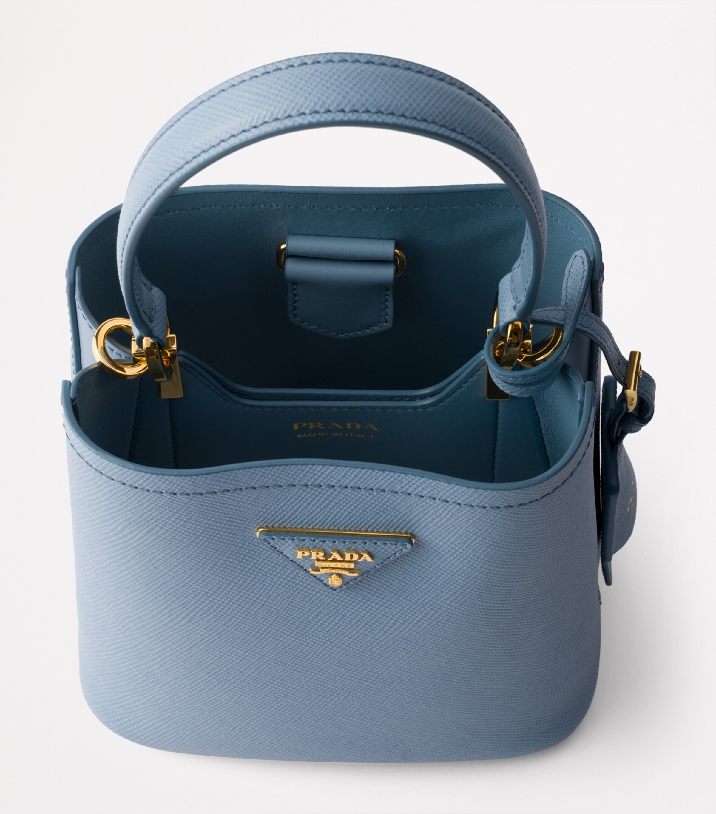 TOPセラー賞受賞感謝セール！┃PRADA┃1MT437_QME_SAFFIANO  Black Prada Panier Saffiano leather mini-bag | PRADA
