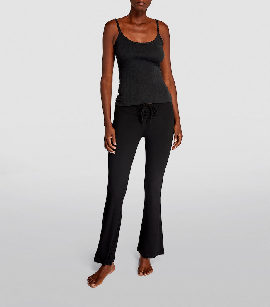 Classic Pointelle Tank Top BLACK Image 2