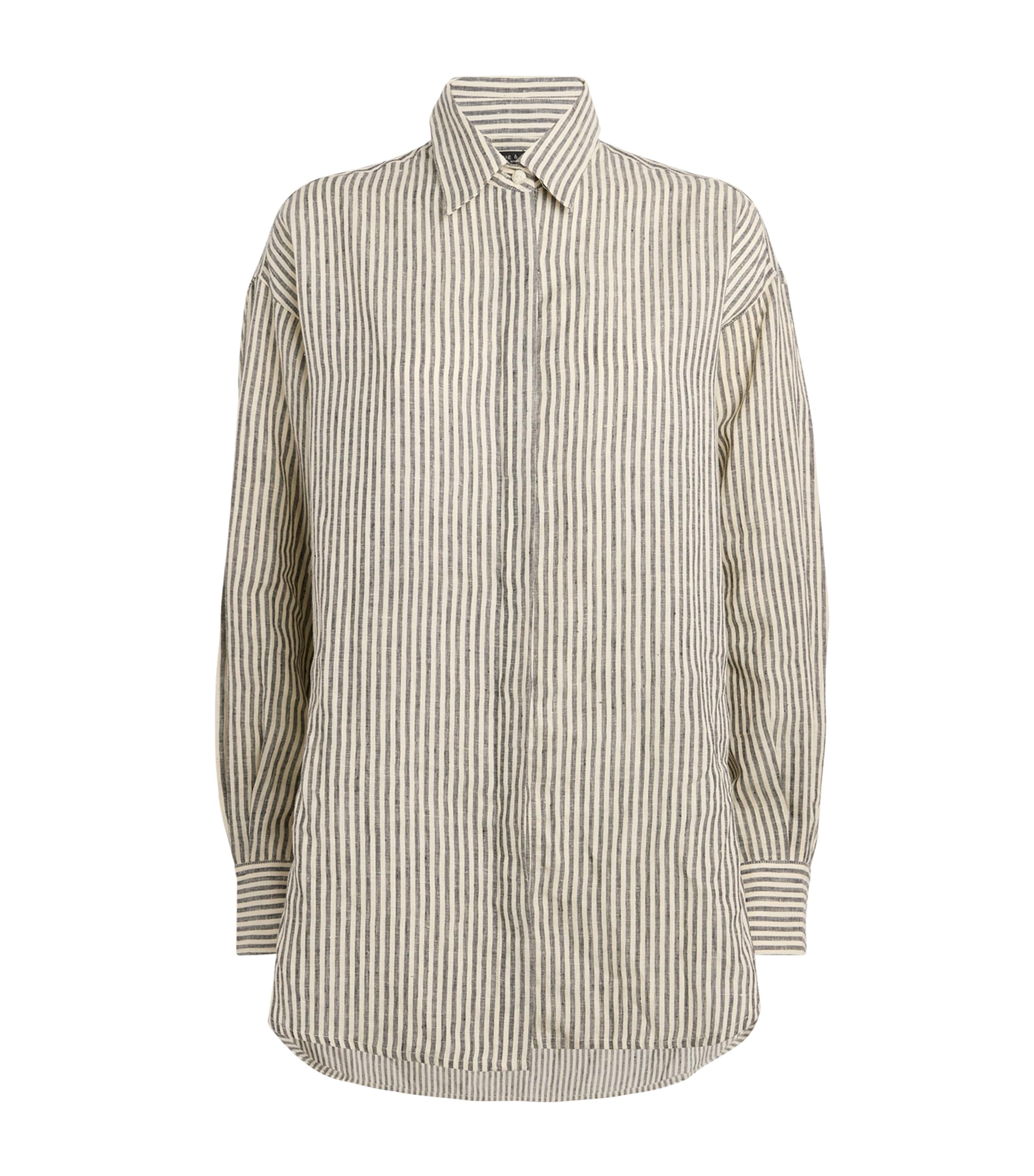 Rag & Bone Linen Ryan Shirt In Beige