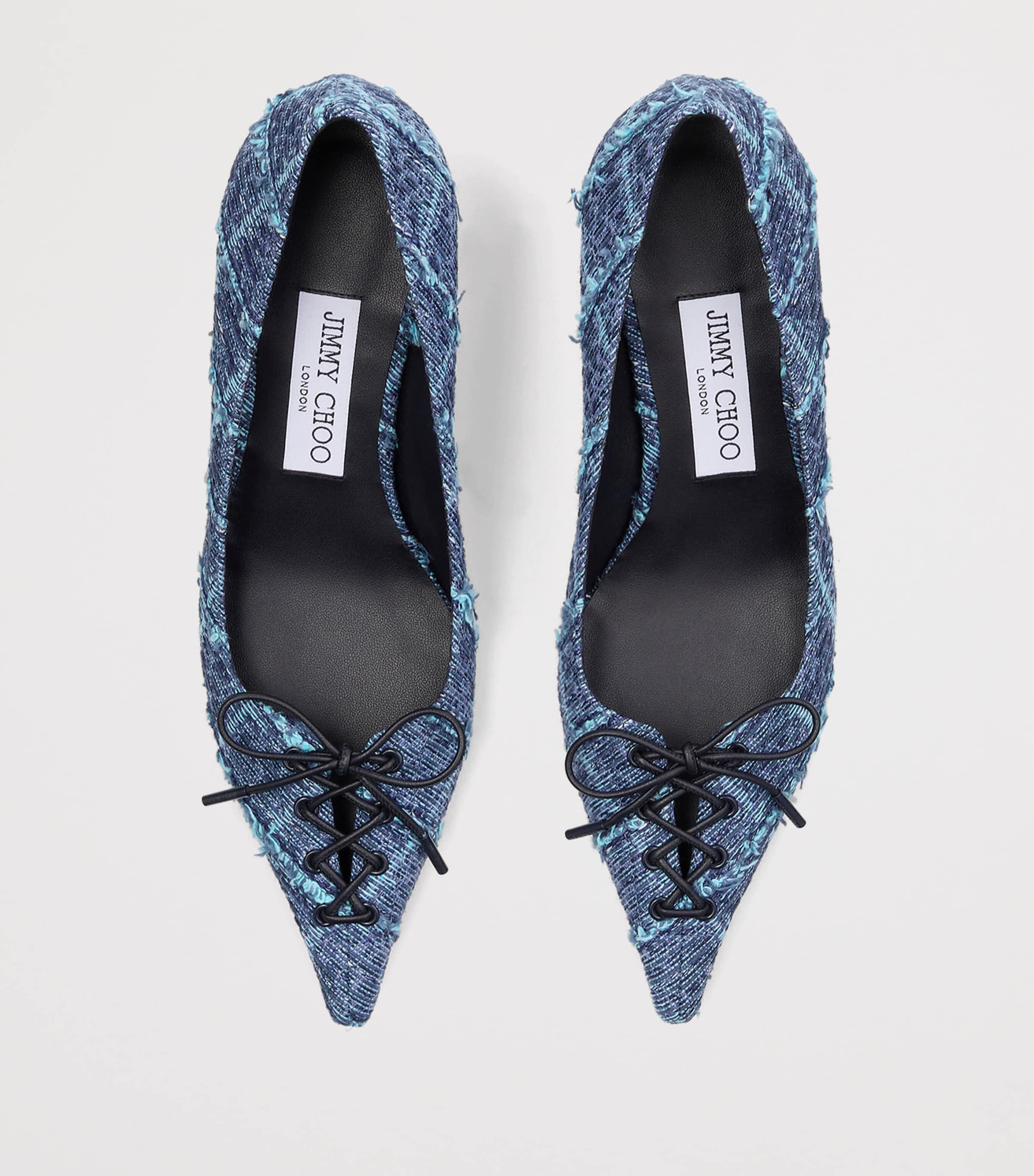 Jimmy Choo Womens Scarlett 50 Denim Tweed Pumps Denim Image 5