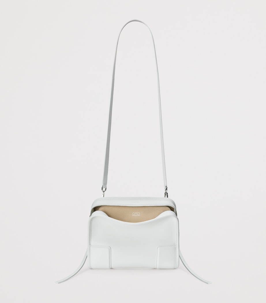 LOEWE Small Leather Amazona 180 Top-Handle Bag White Image 11