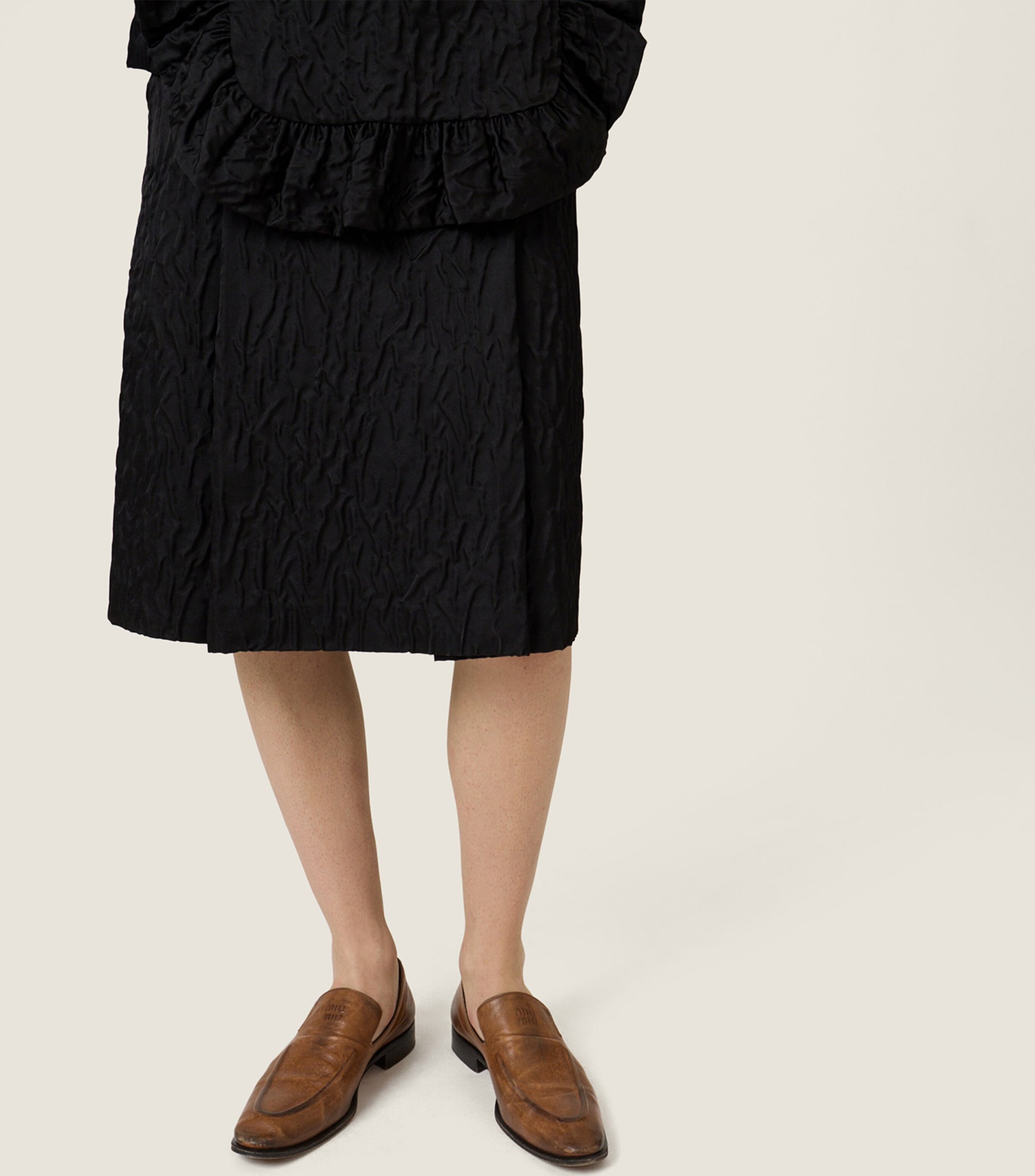Miu Miu Womens Cloqué Duchesse Mini Skirt Image 4