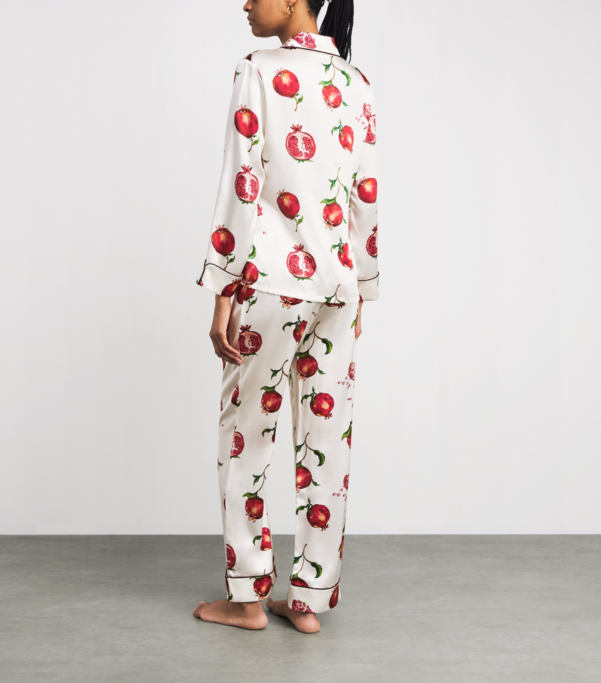 Olivia von Halle Womens Silk Pomegranate Lila Pyjama Set Allegra Image 4