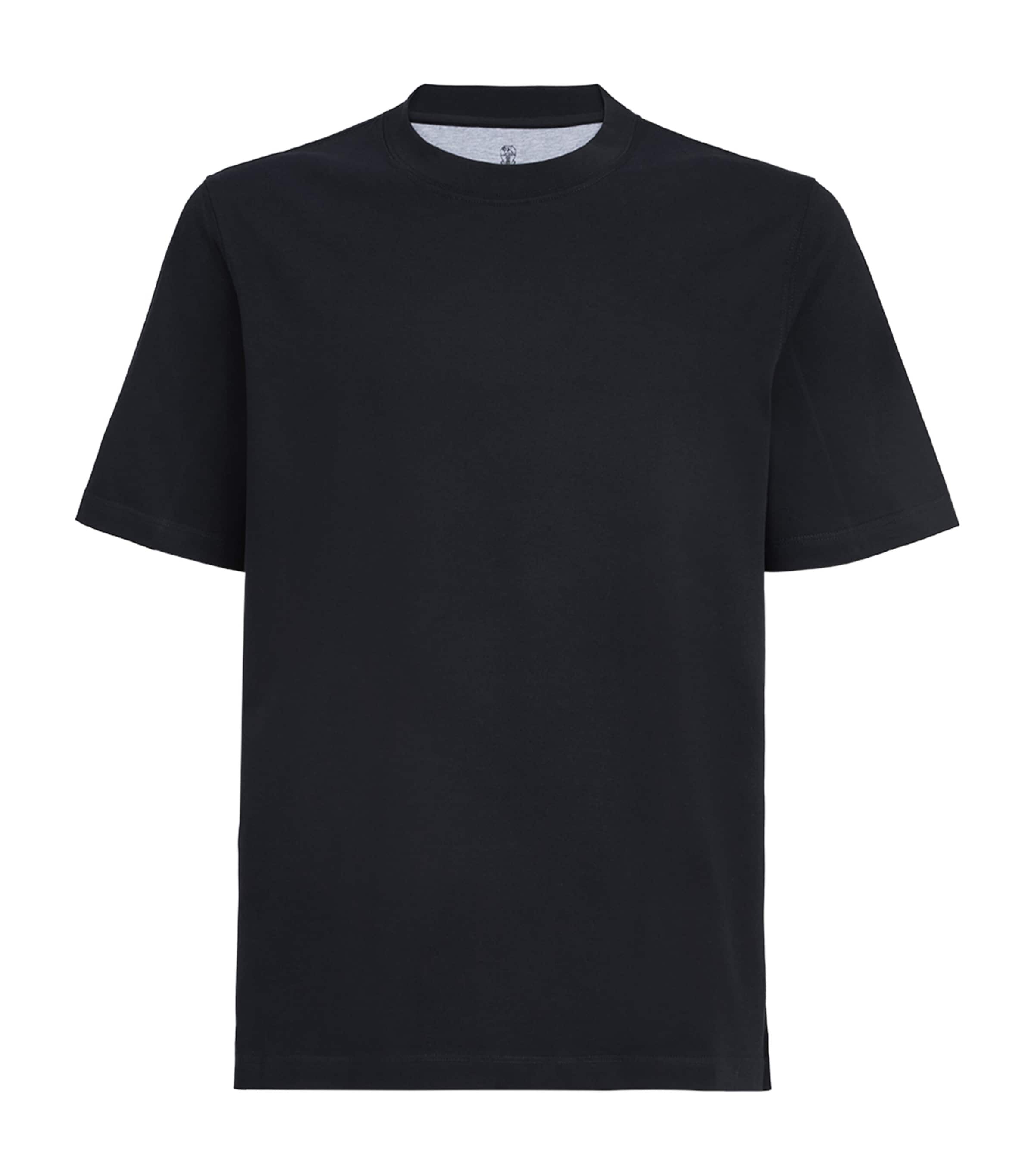 Brunello Cucinelli Mens Cotton Crew-Neck T-Shirt Blue Image 1