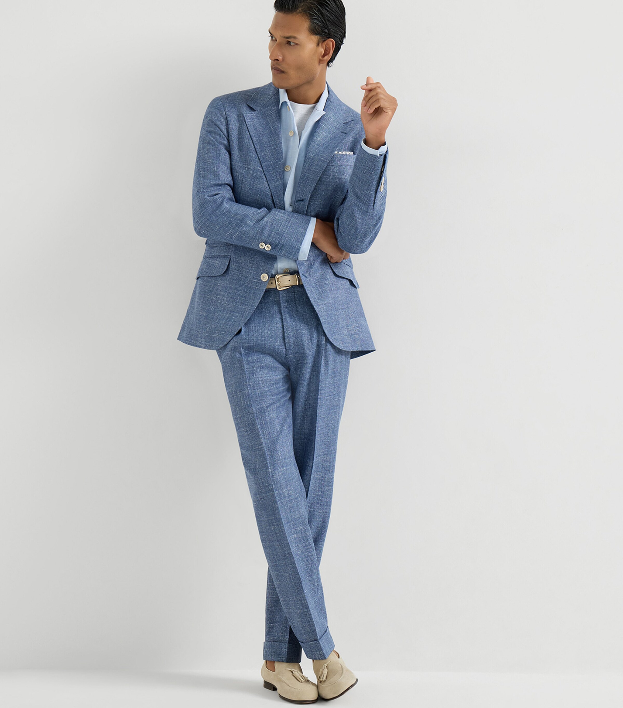 Brunello Cucinelli Mens Wool-Linen-Silk-Cashmere 2-Piece Suit Image 3