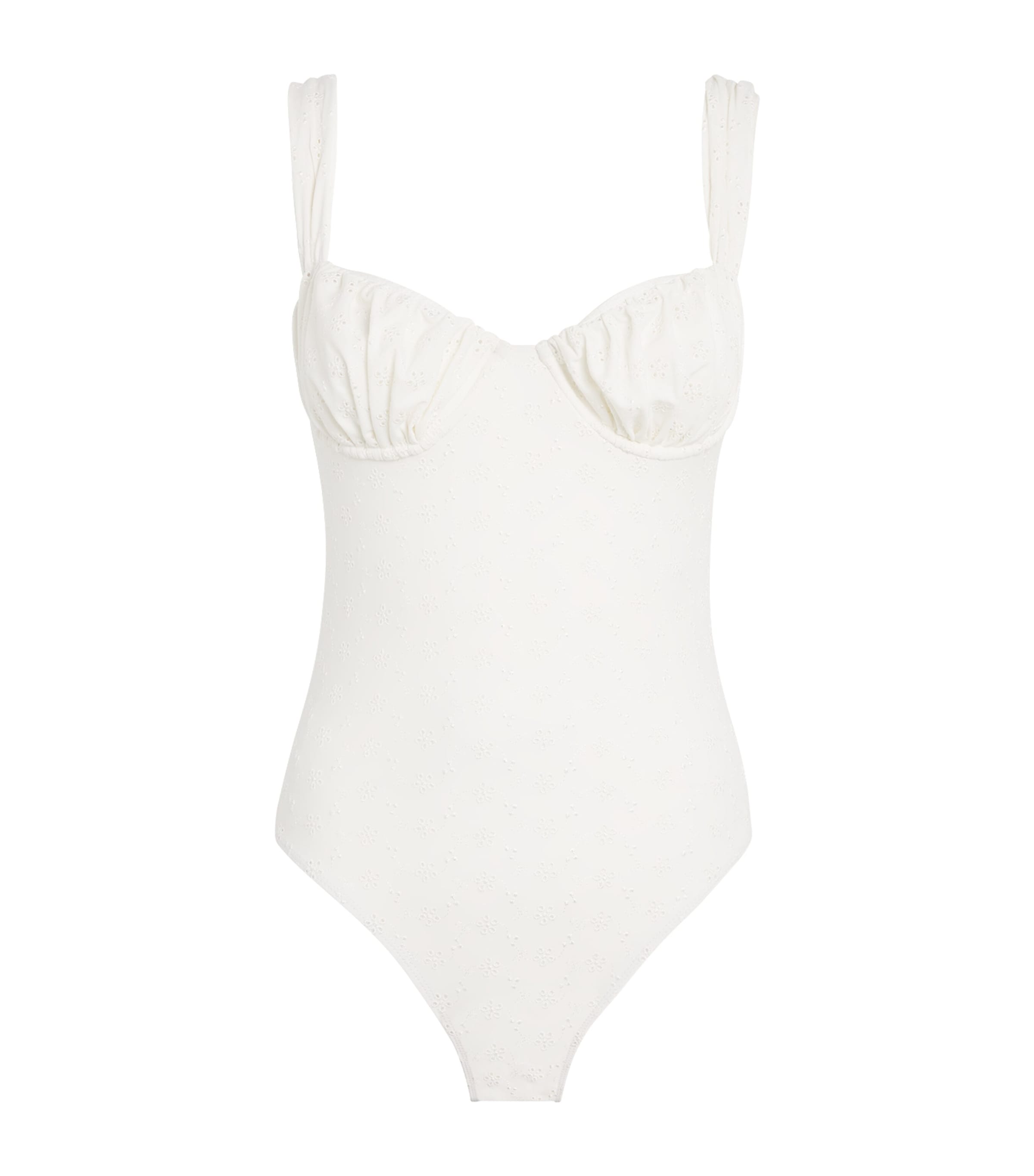 Faithfull the Brand White Broderie Anglaise Frida Swimsuit