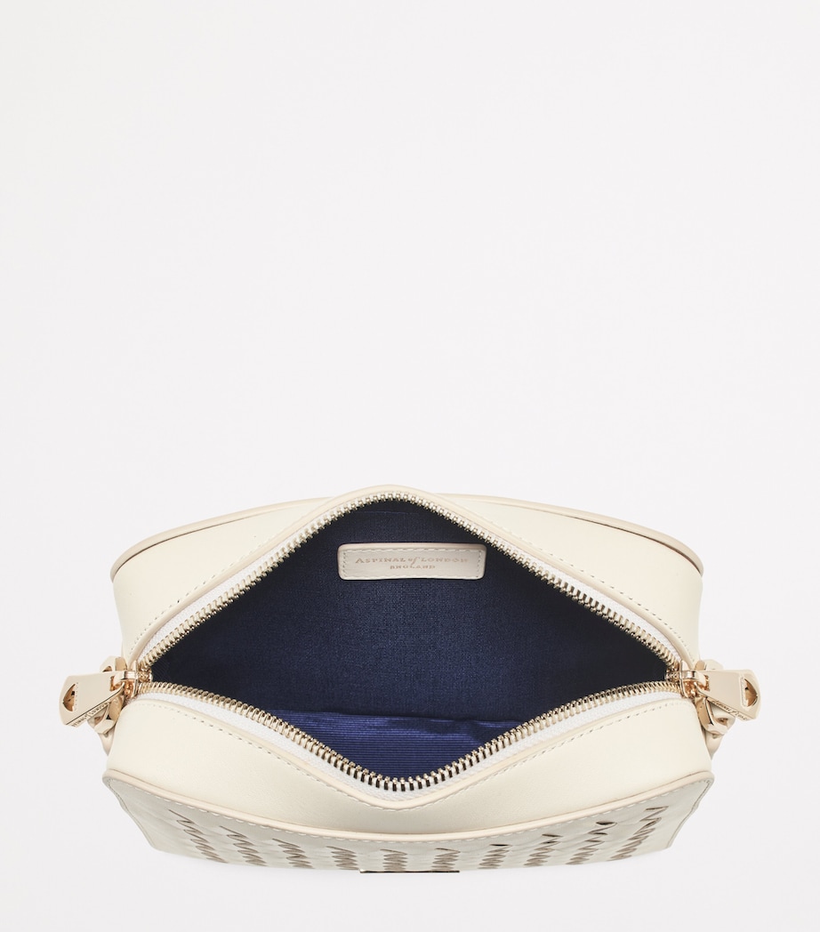 Leather Slot Weave Camera Bag IVORY Image 4