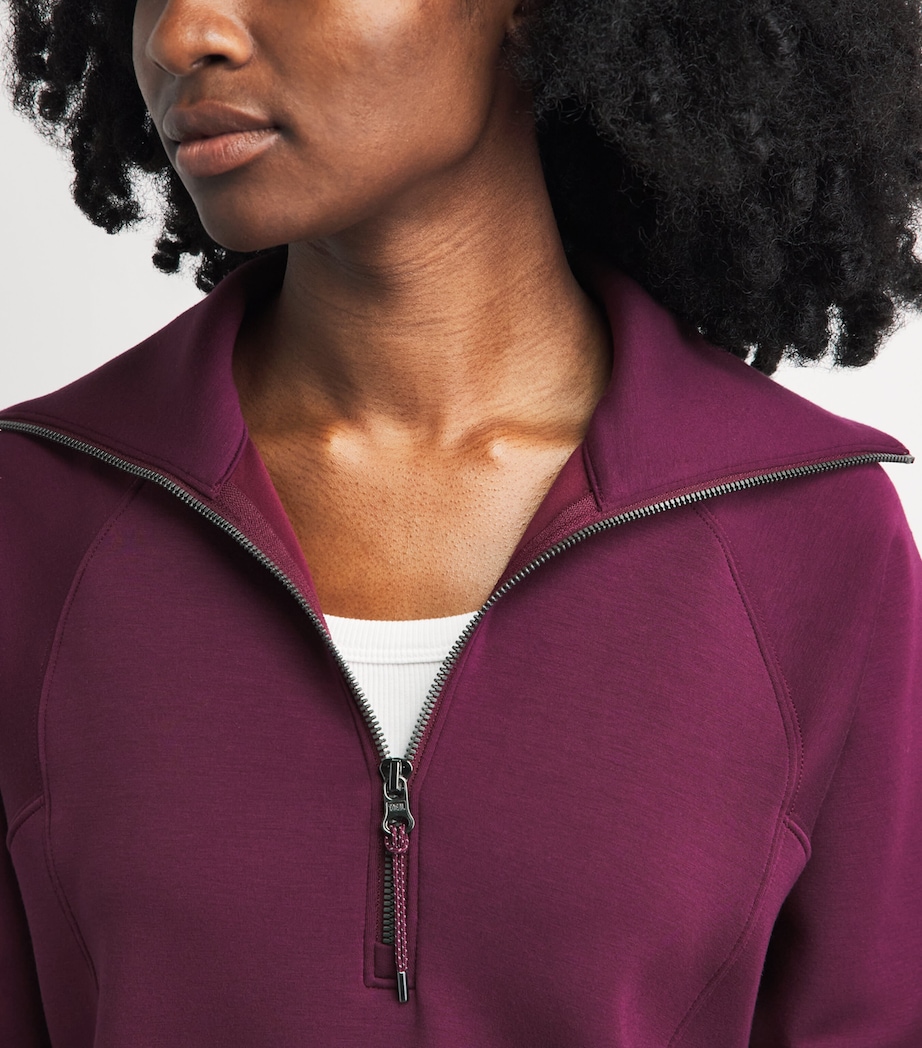SPANX Womens SPANX AirEssentials Half-Zip Sweater Plum Berry Image 3