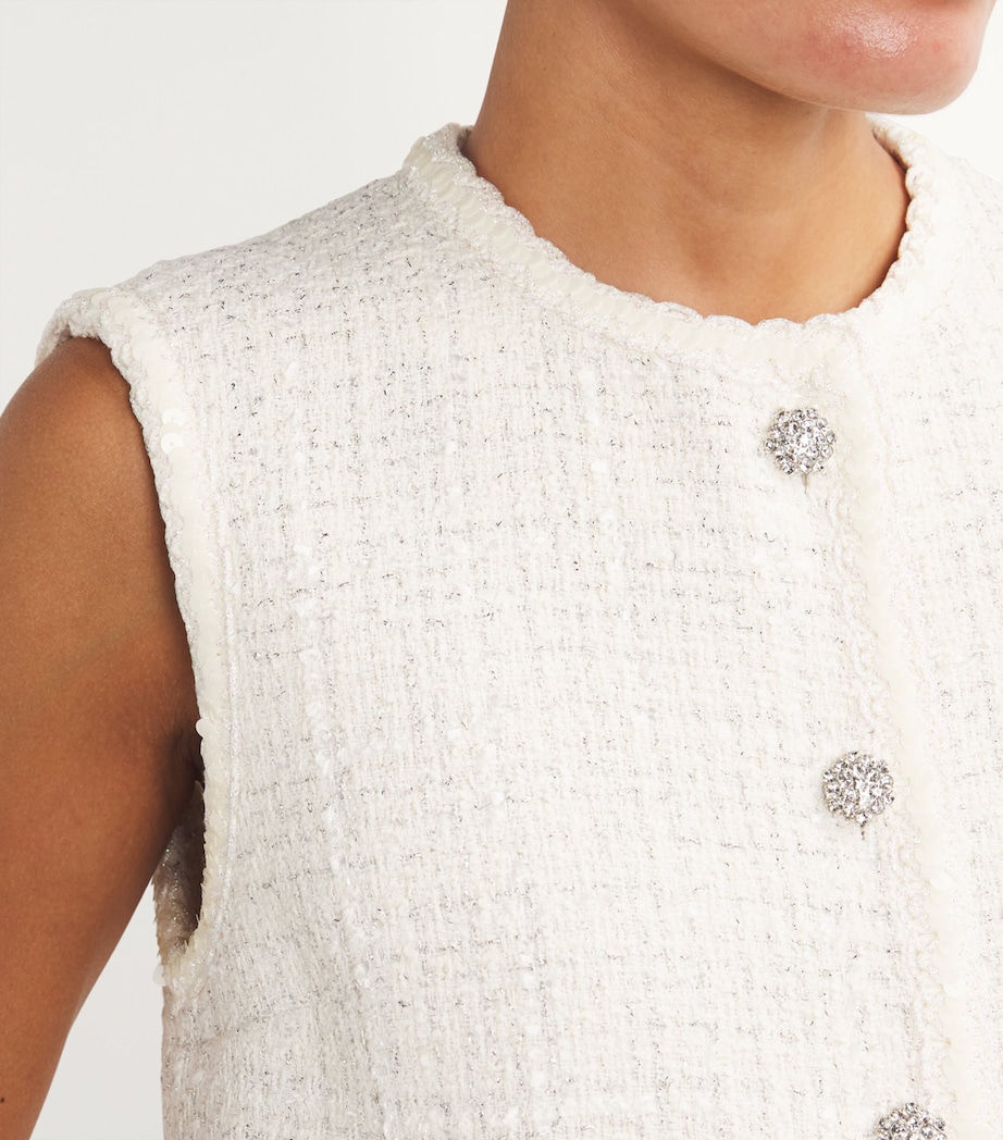 Tweed Sleeveless Jacket ECRU Image 6