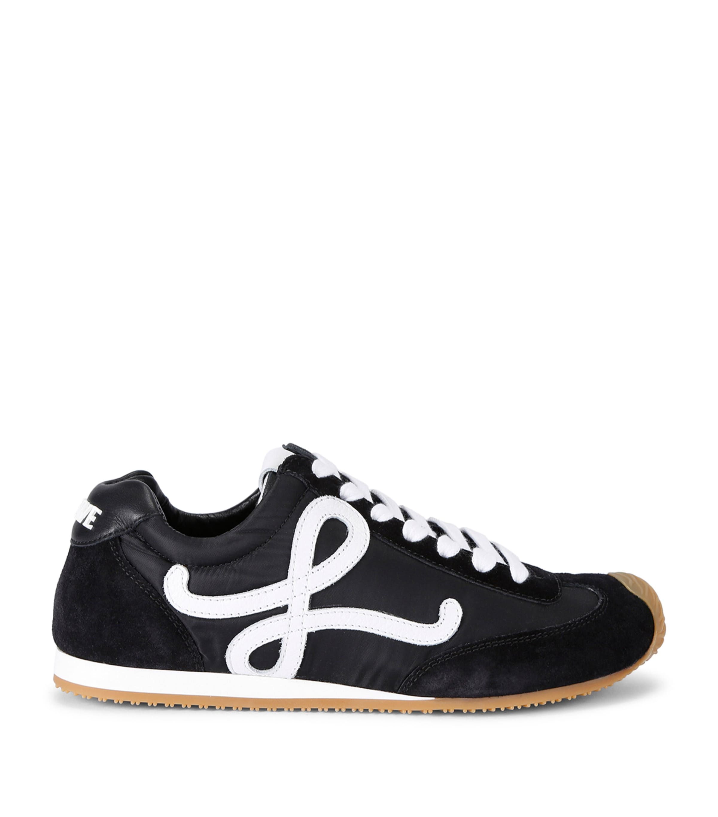 Loewe Women Black Canvas And Suede Ballet Runner 2.0 Sneakers In Black