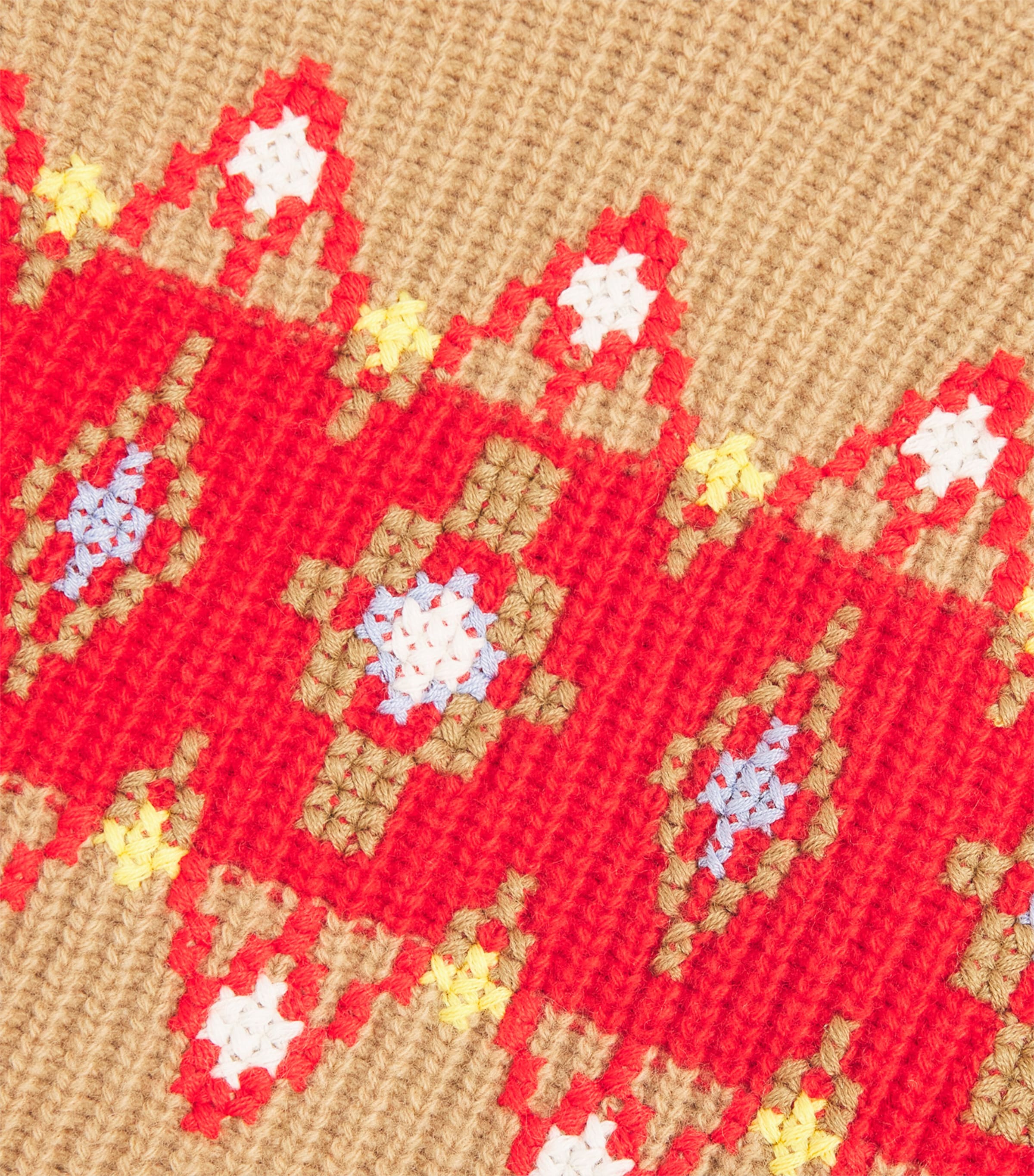 Wool Cross-Stitch Sweater (4-12 Years) 2801-CML/RGE CRMN Image 3