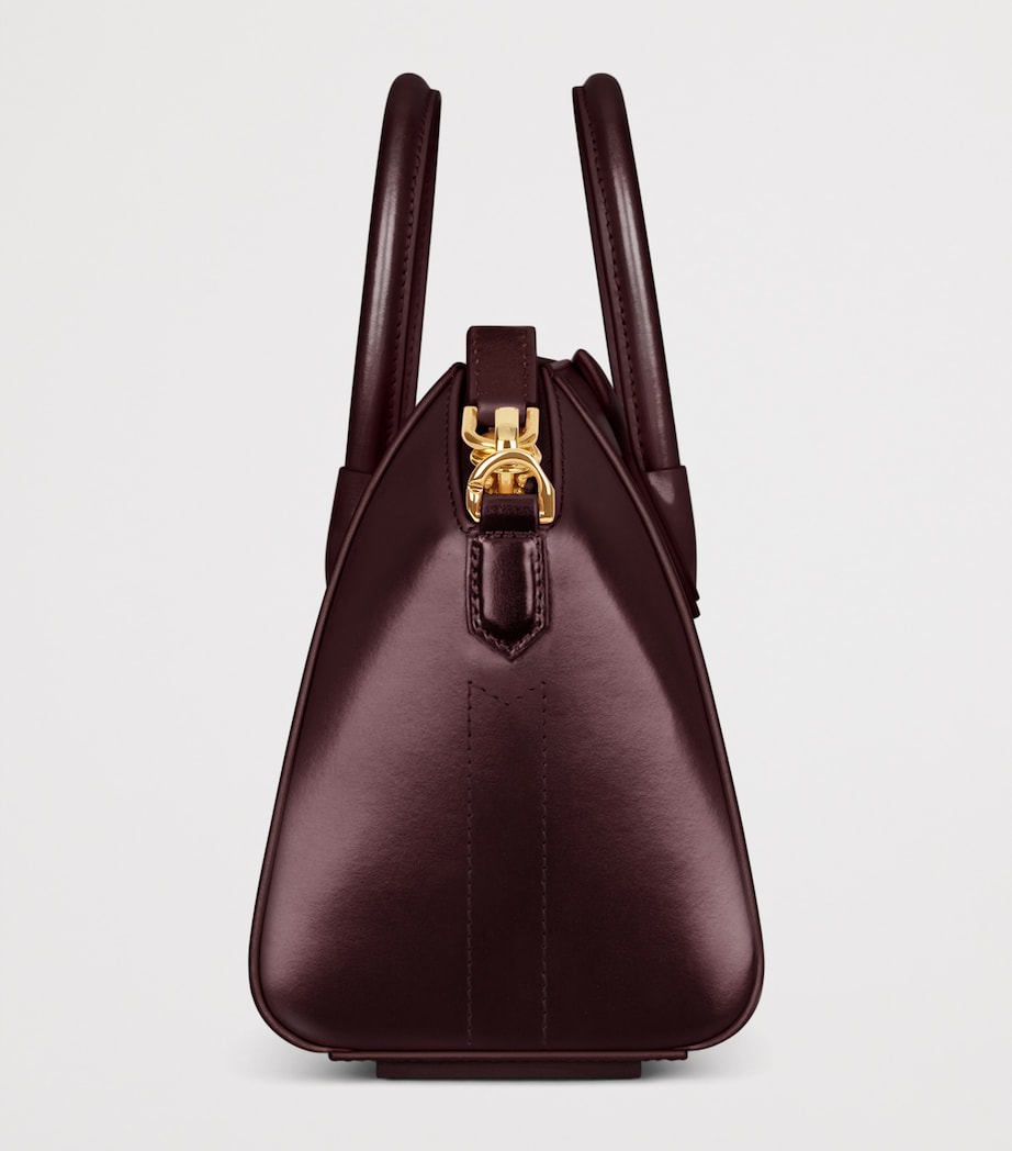 Mini Leather Antigona Top-Handle Bag BURGUNDY Image 2