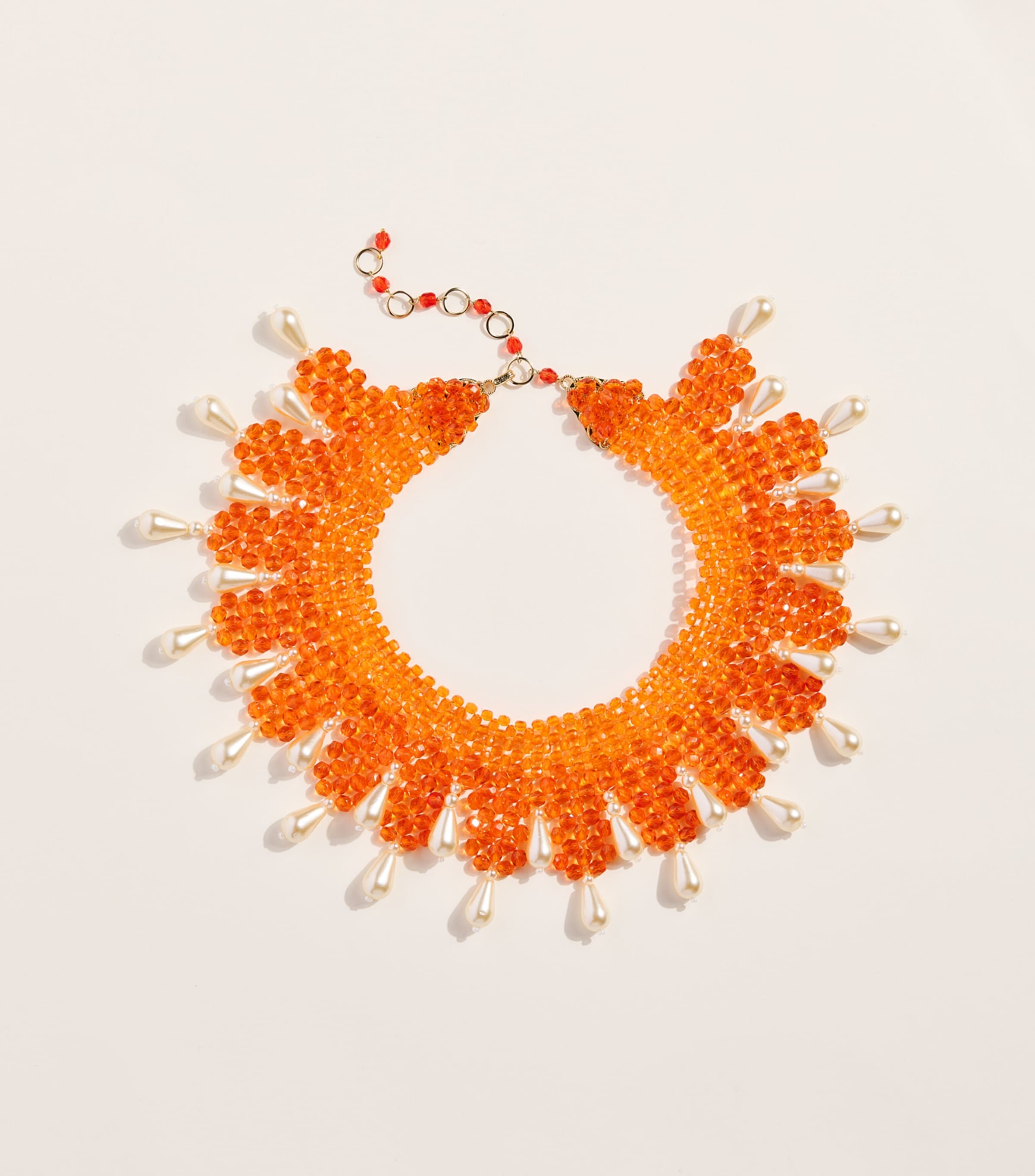 Coppola e Toppo Beaded Baroque Necklace Orange/white Image 1