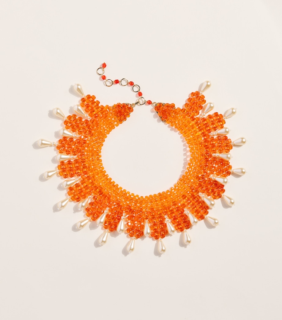 Coppola e Toppo Beaded Baroque Necklace Orange/white Image 1