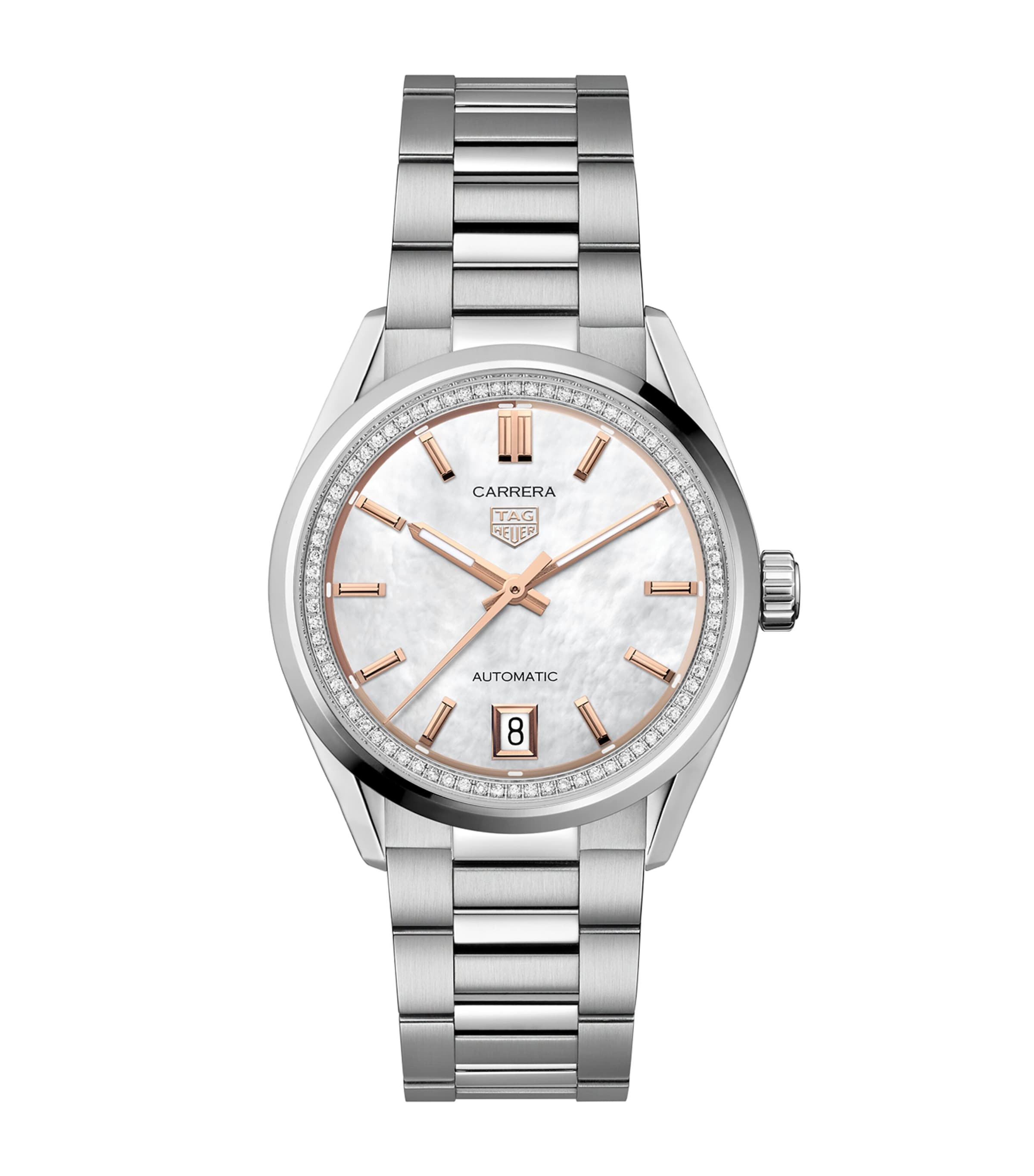 TAG Heuer Stainless Seel and Diamond Carrera Date Watch 36mm White Image 1