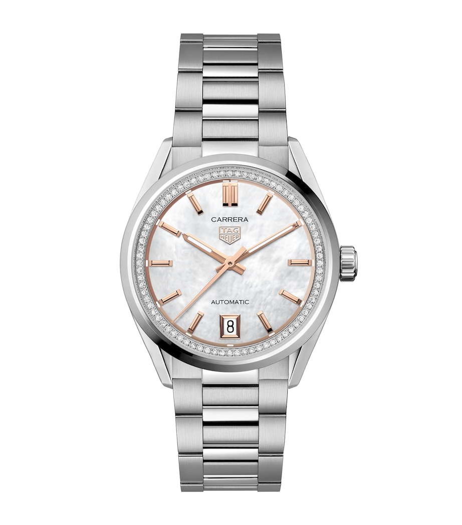 TAG Heuer Stainless Seel and Diamond Carrera Date Watch 36mm White Image 1