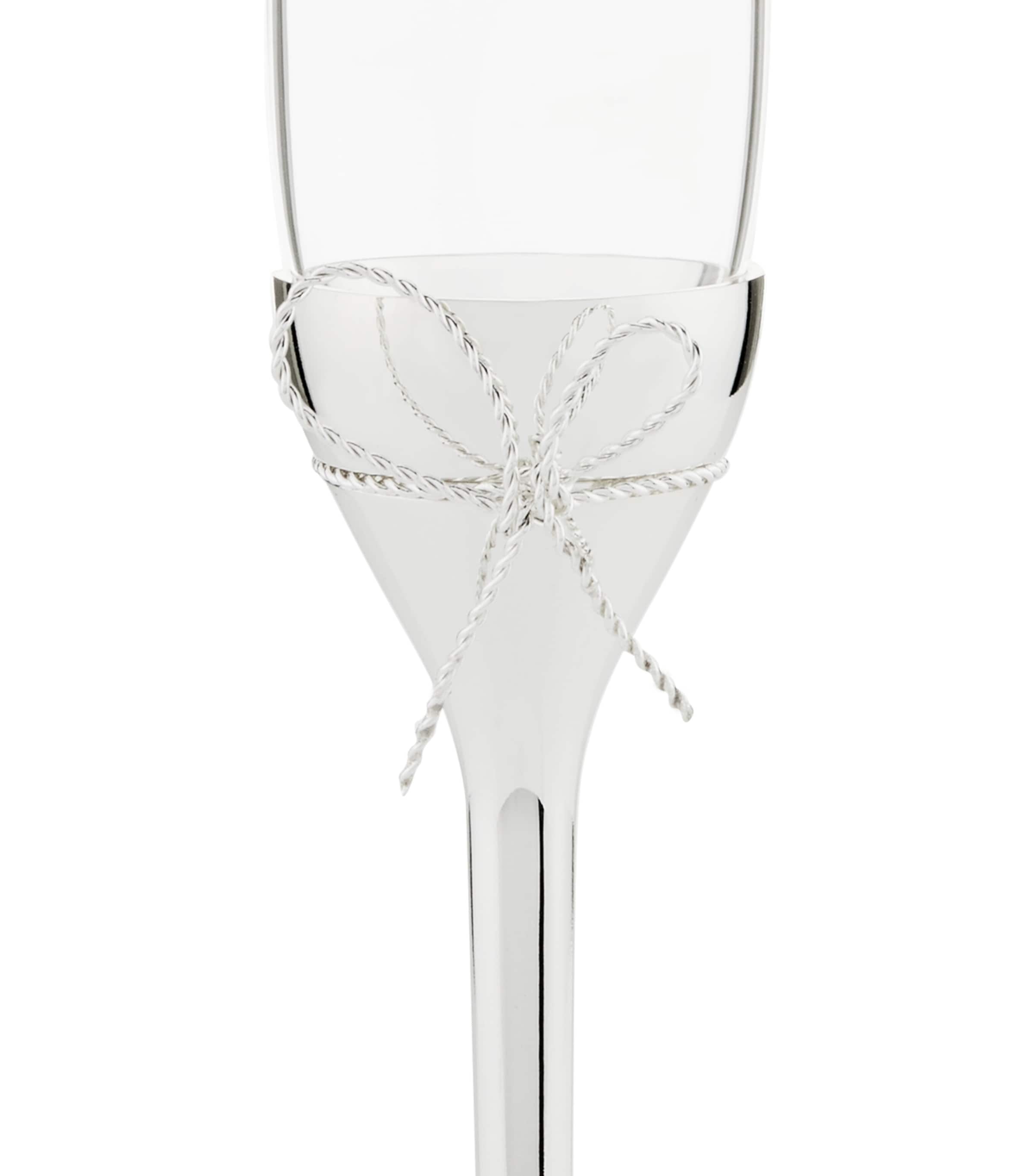 Set of 2 Love Knots Toasting Flutes SILVER Image 3