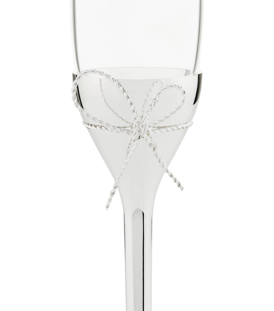 Set of 2 Love Knots Toasting Flutes SILVER Image 3