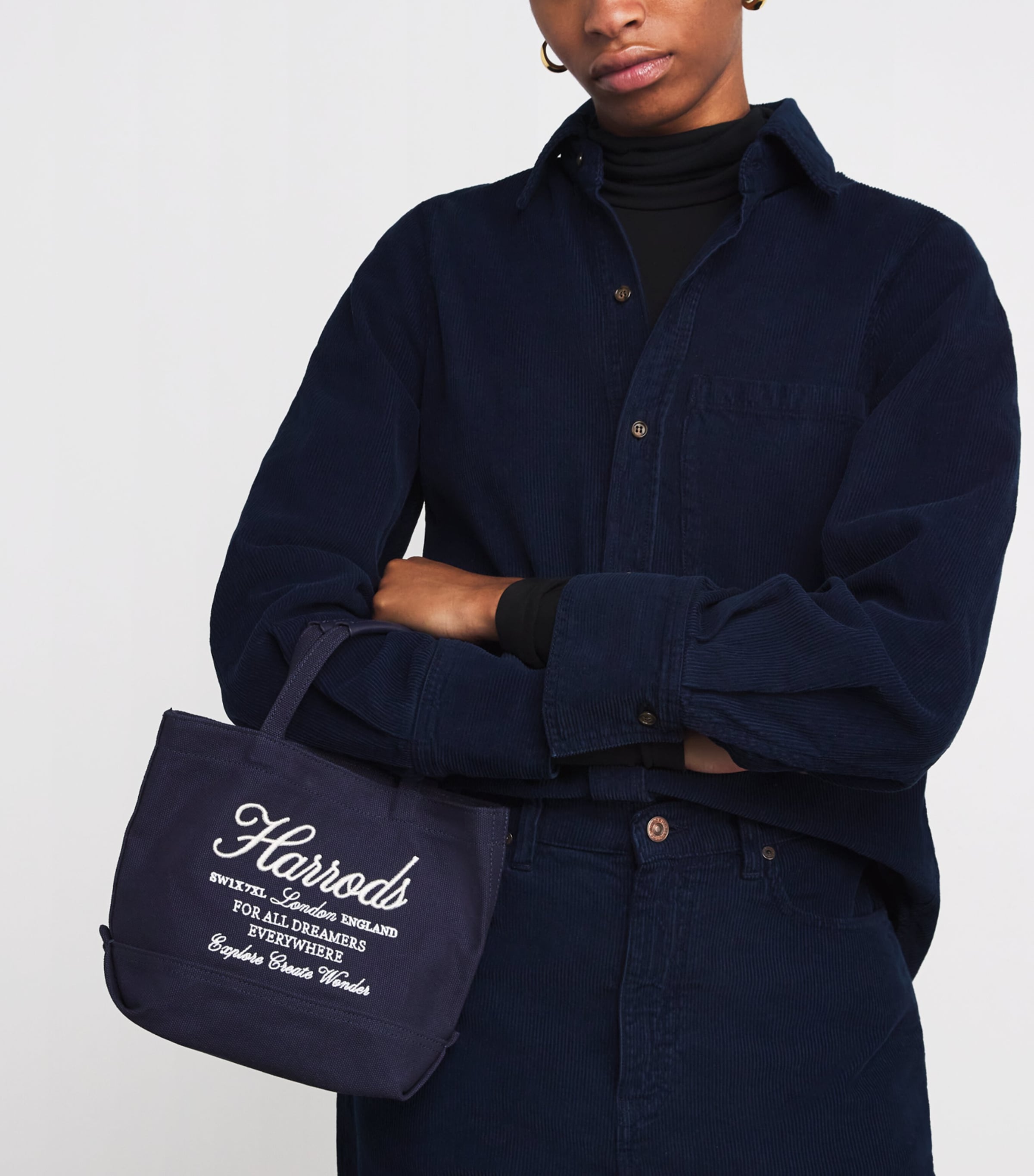 Small Embroidered Logo Tote Bag NAVY Image 2