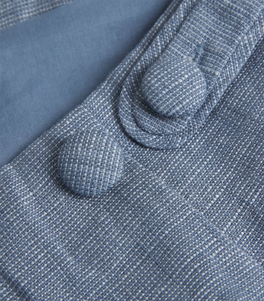 Linen Thea Tailored Shorts STEEL BLUE Image 5