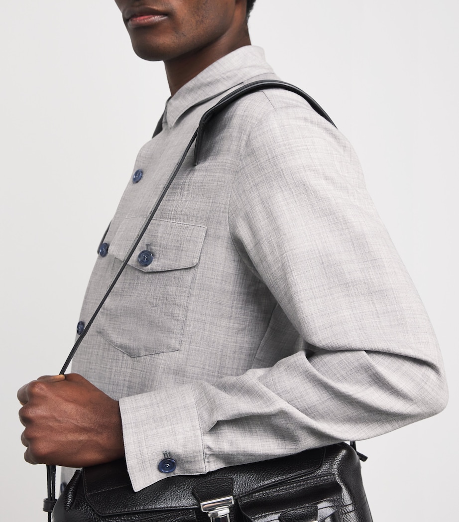 Colombo Mens Cashmere Overshirt Grey Image 6