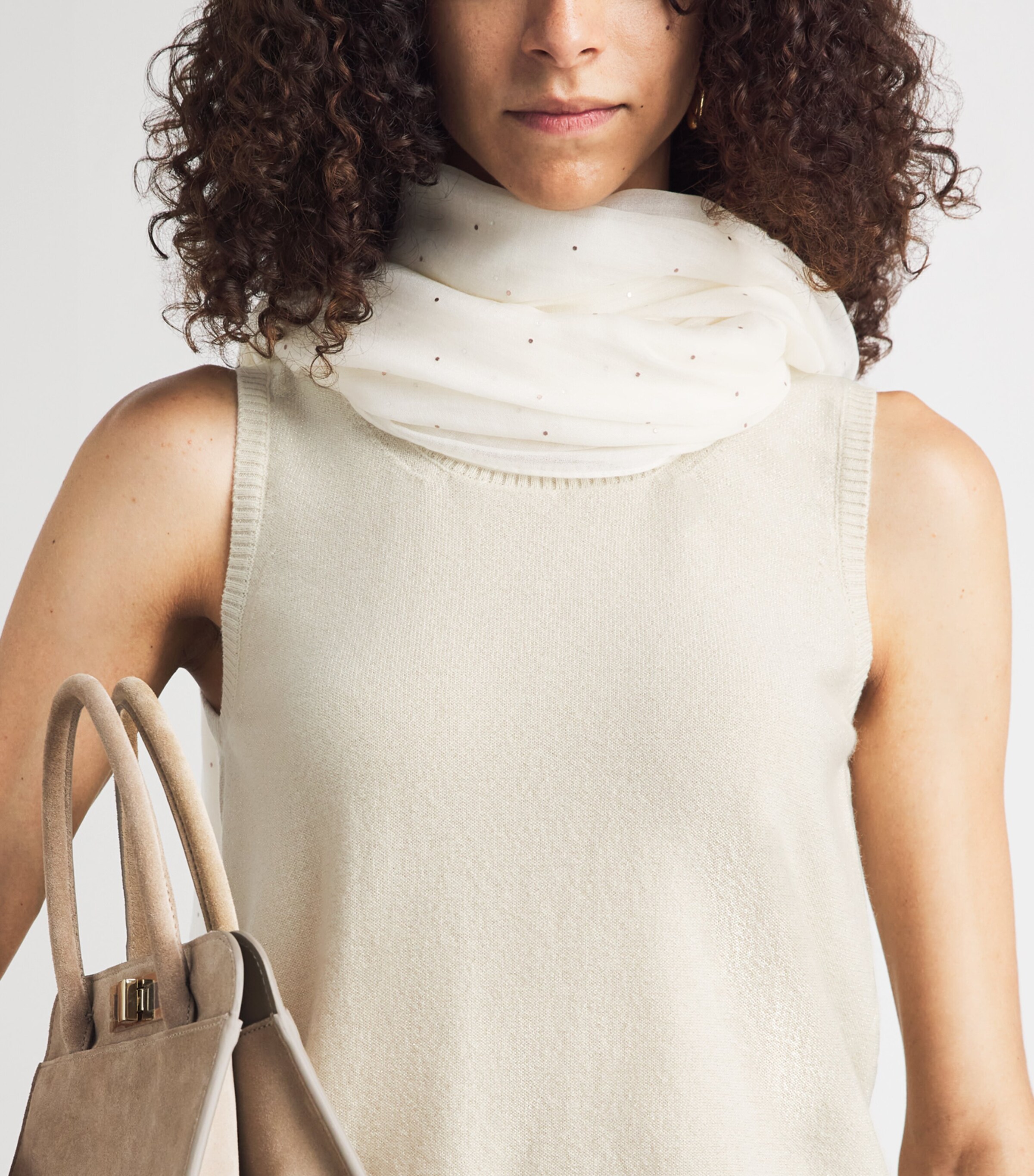 Colombo Womens Cashmere Tank Top White Image 3
