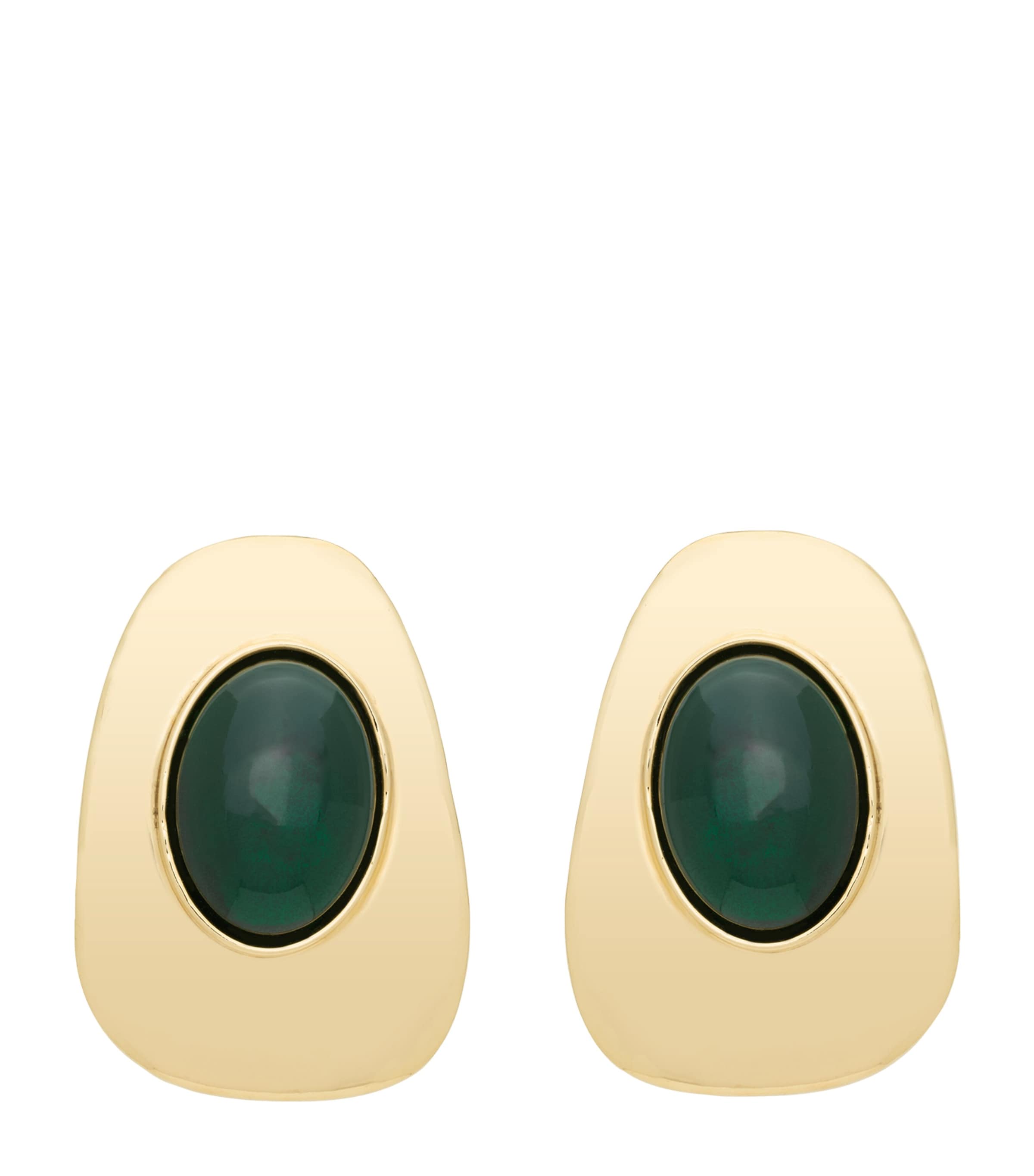 Saint Laurent Cabochon Clip-on Stud Earrings In Metallic
