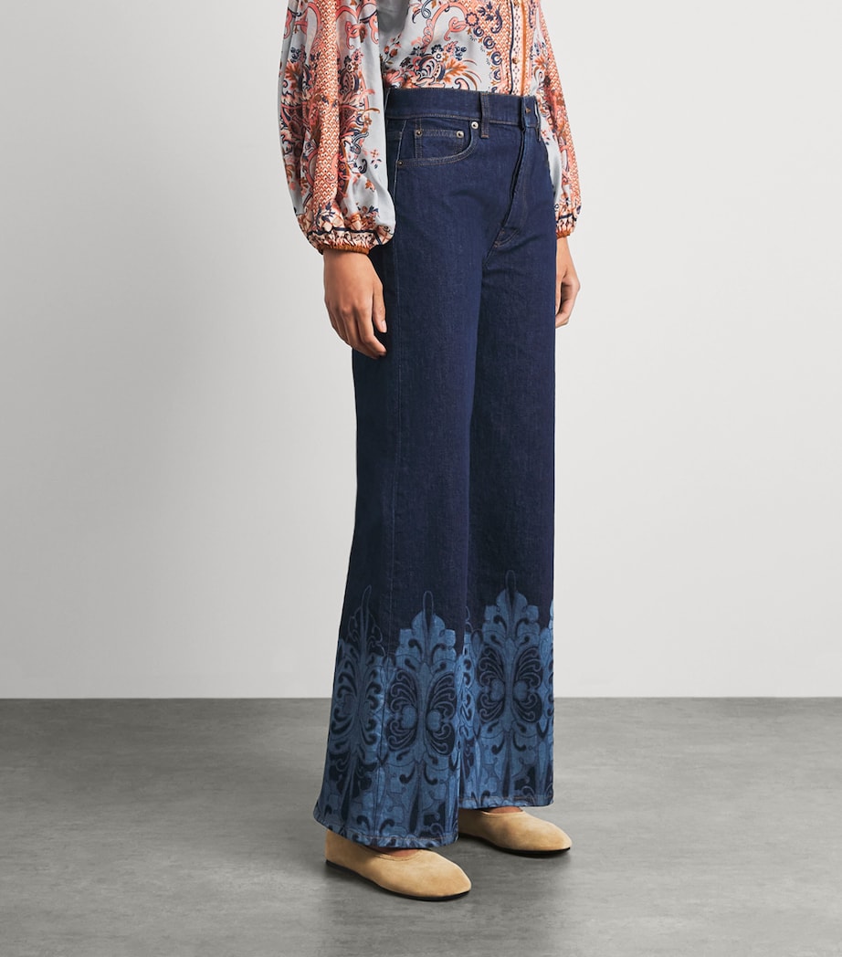 La Doublej Womens Printed Cropped Flared Jeans Cocoon Placée Image 4