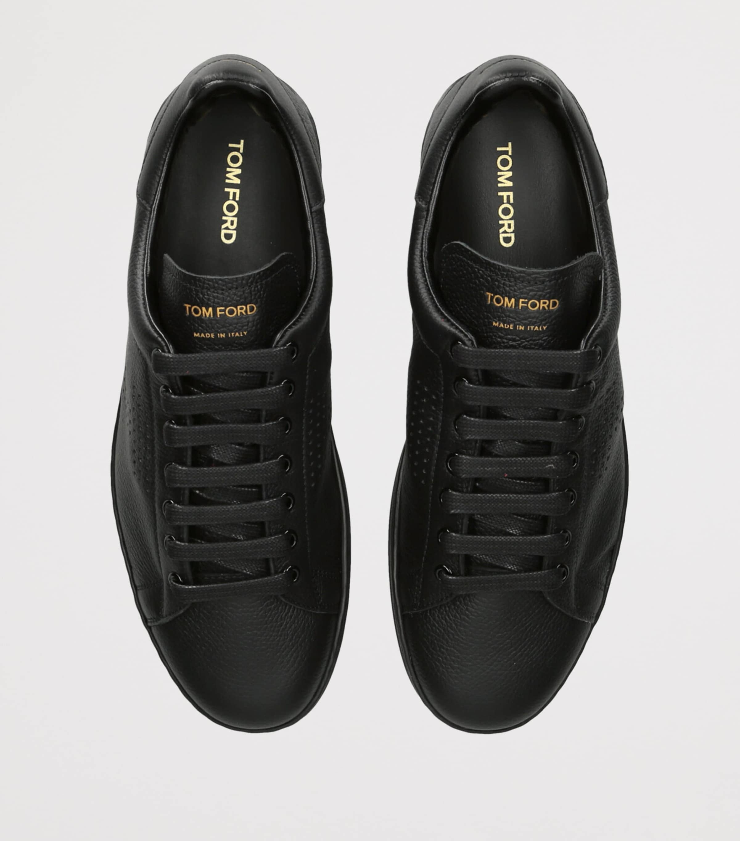 TOM FORD Leather Warwick Sneakers Black Image 4