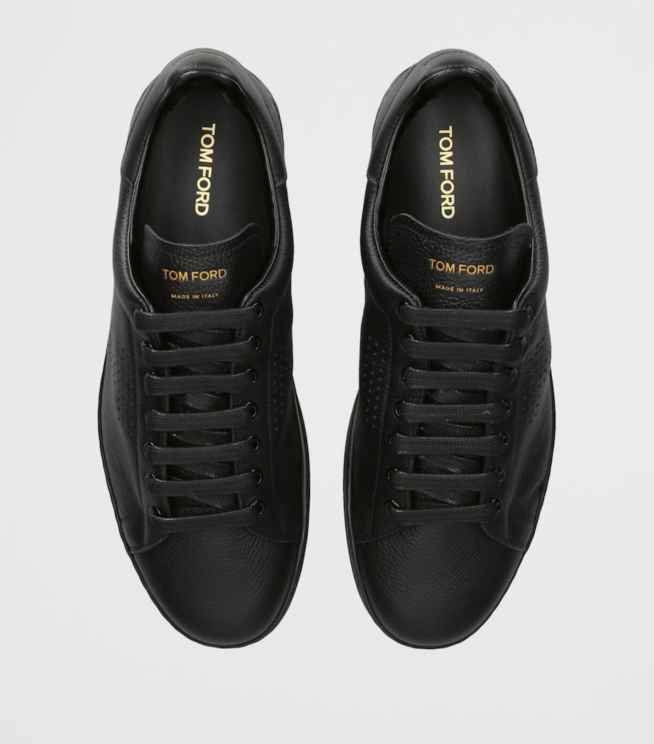TOM FORD Leather Warwick Sneakers Black Image 4