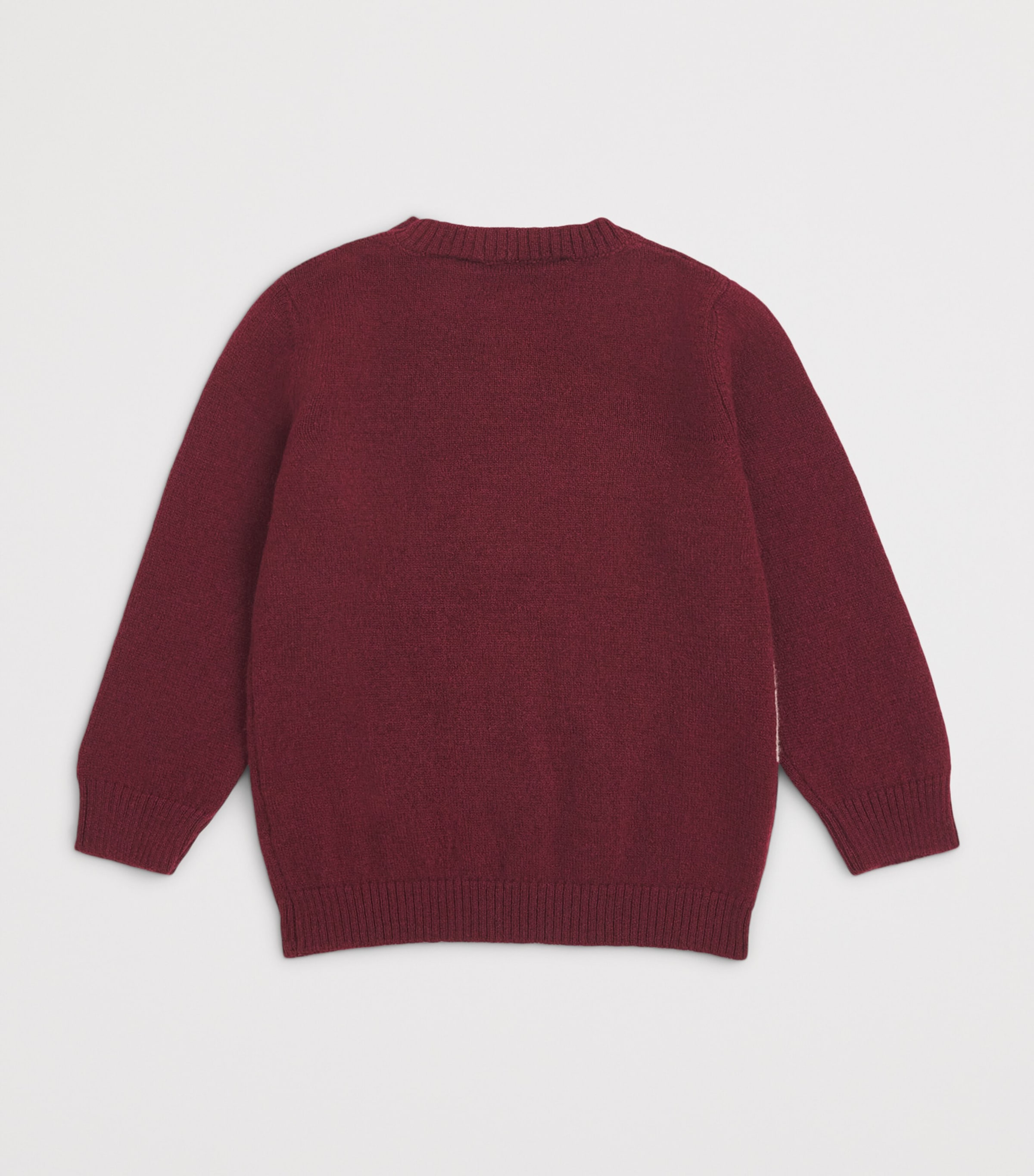 Per Te Wool-Cashmere Horse Jacquard Sweater (3-18 Months) Bordeaux Image 2