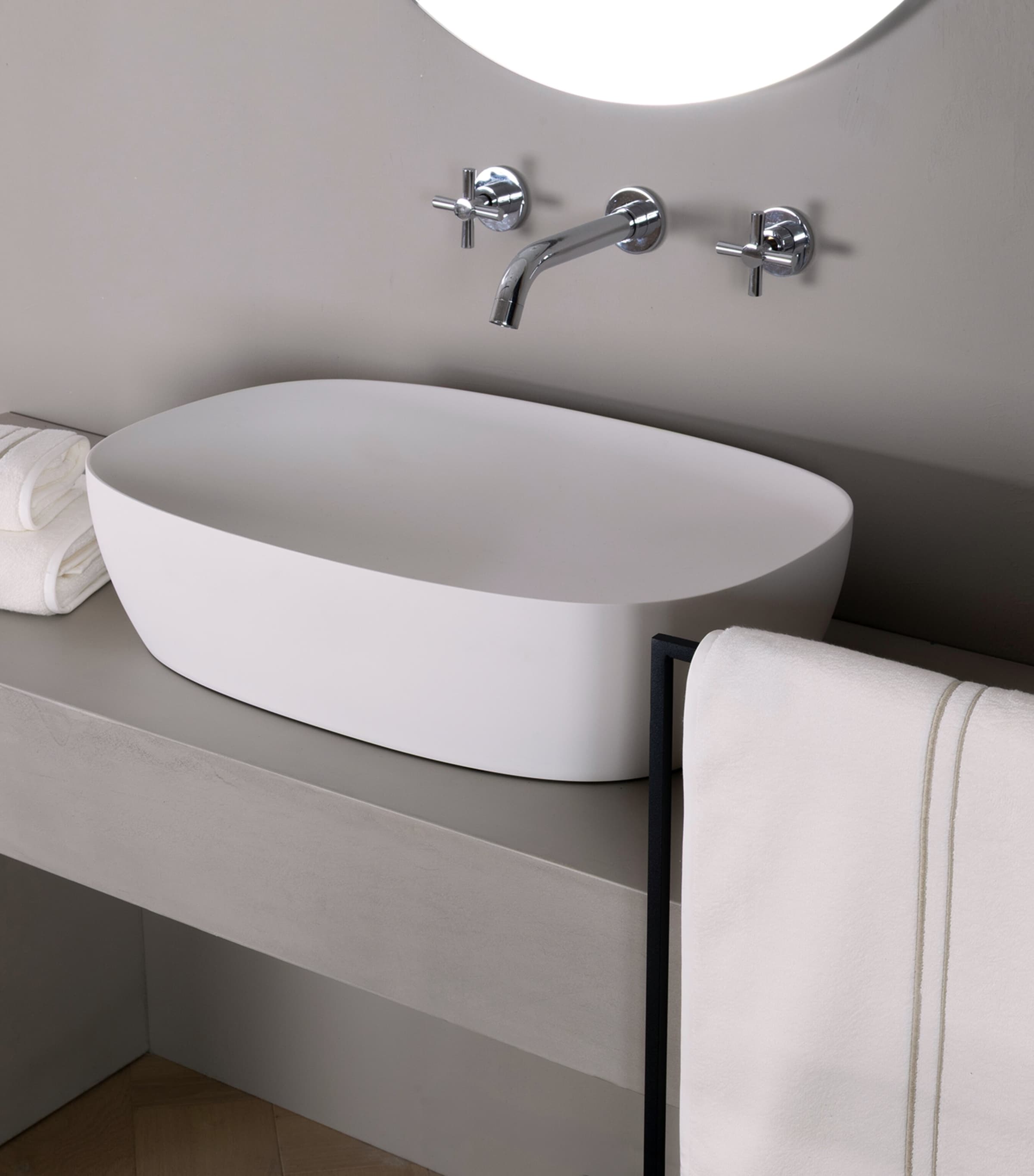 Frette Cotton Layering Embroidery Bath Sheet (100cm x 150cm) Milk/savage B Image 3