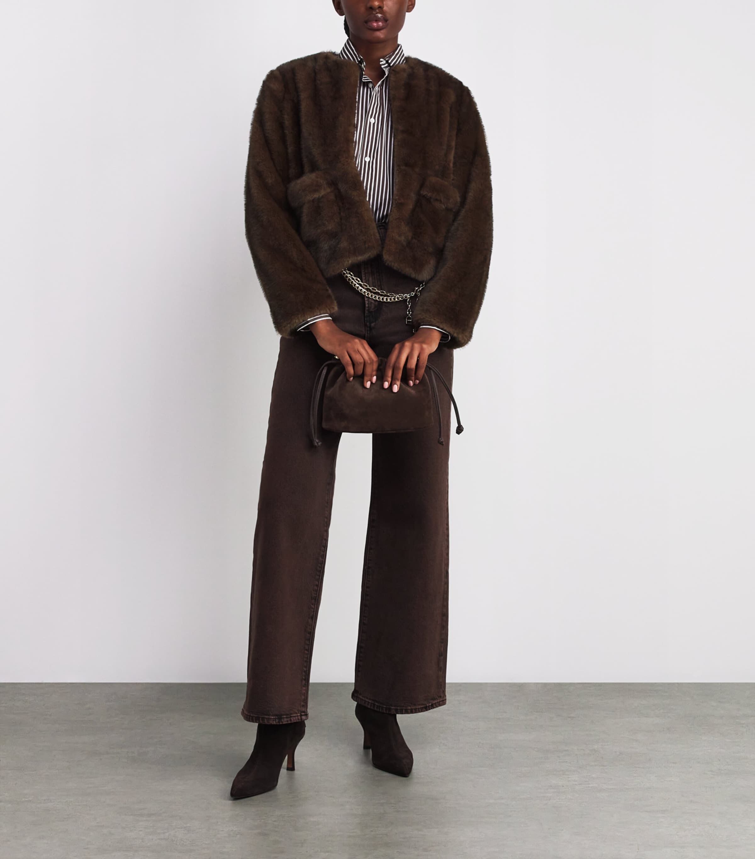 Faux Fur Coat BROWN Image 2