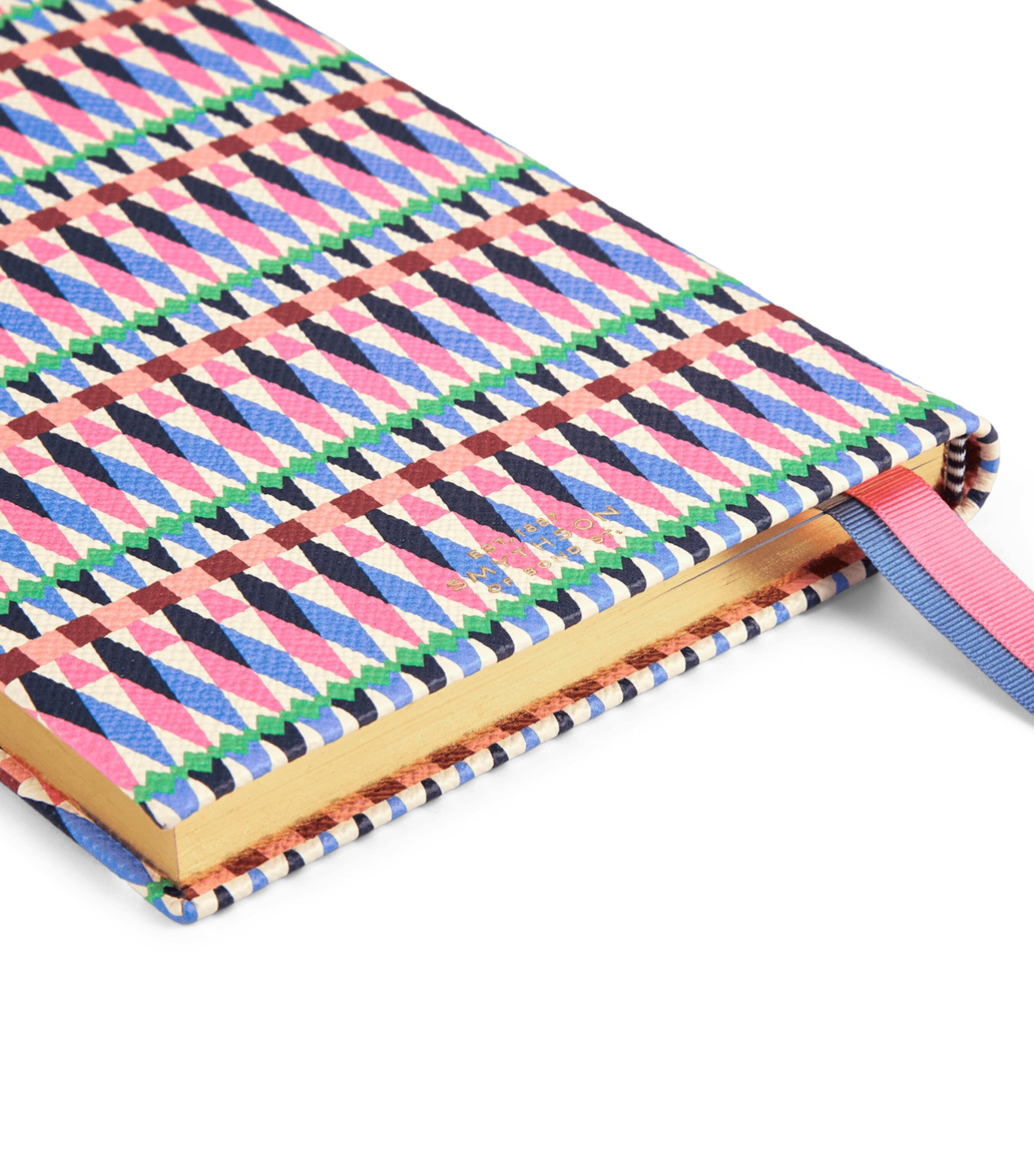 Smythson Leather Harlequin Soho Notebook Flamingo Mix Image 4
