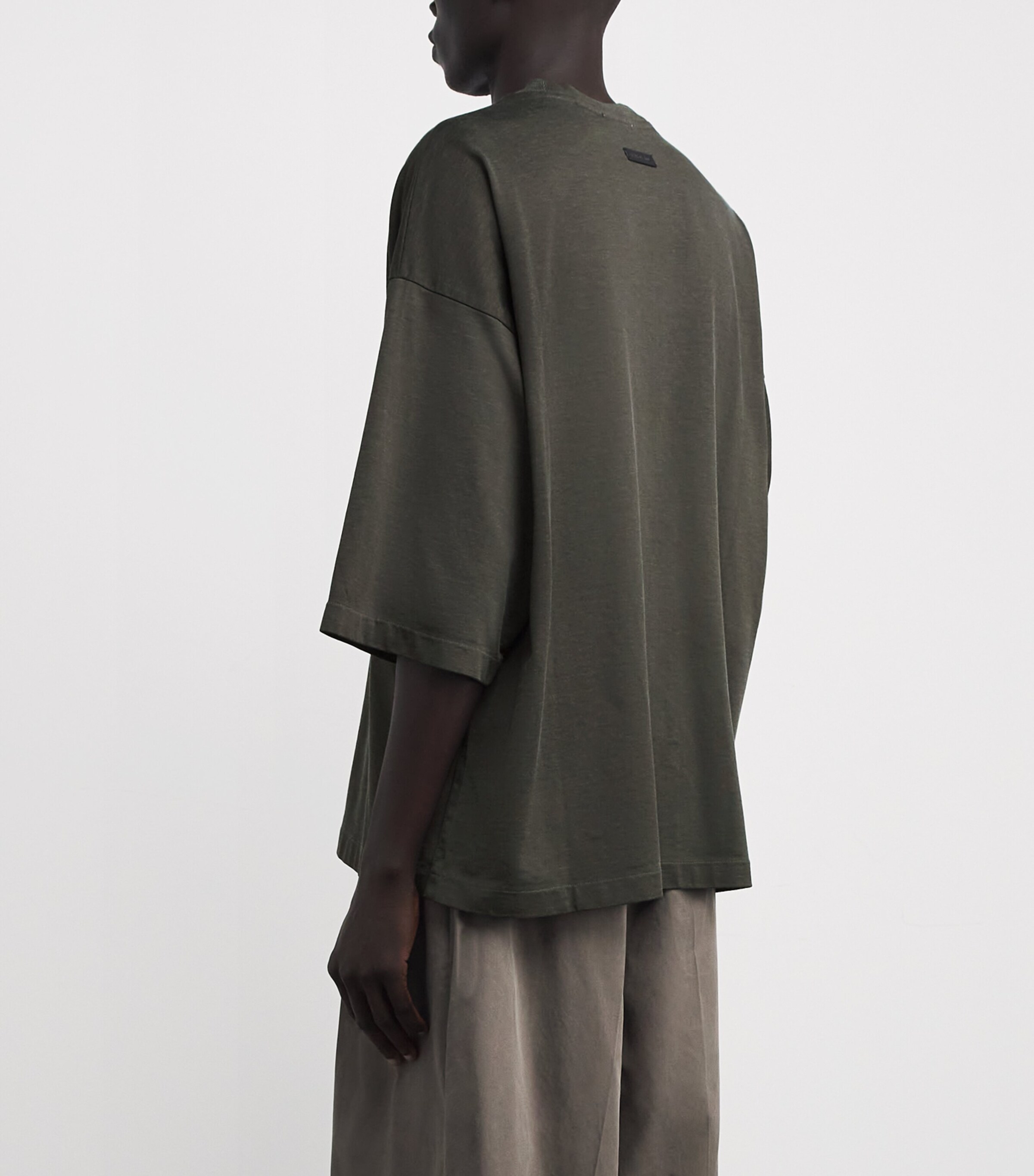 Cotton-Blend Oversized T-Shirt OFF BLACK Image 4