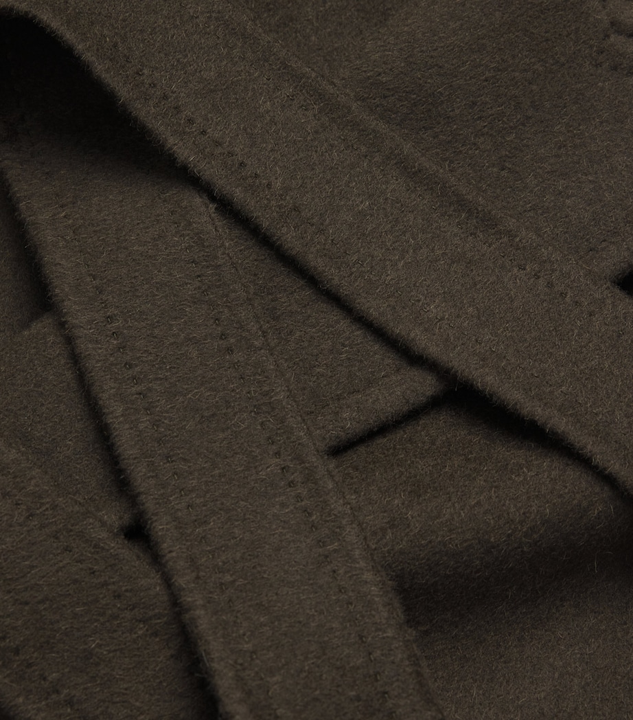 Camel-Wool Belted Coat MOSS GREEN Image 5