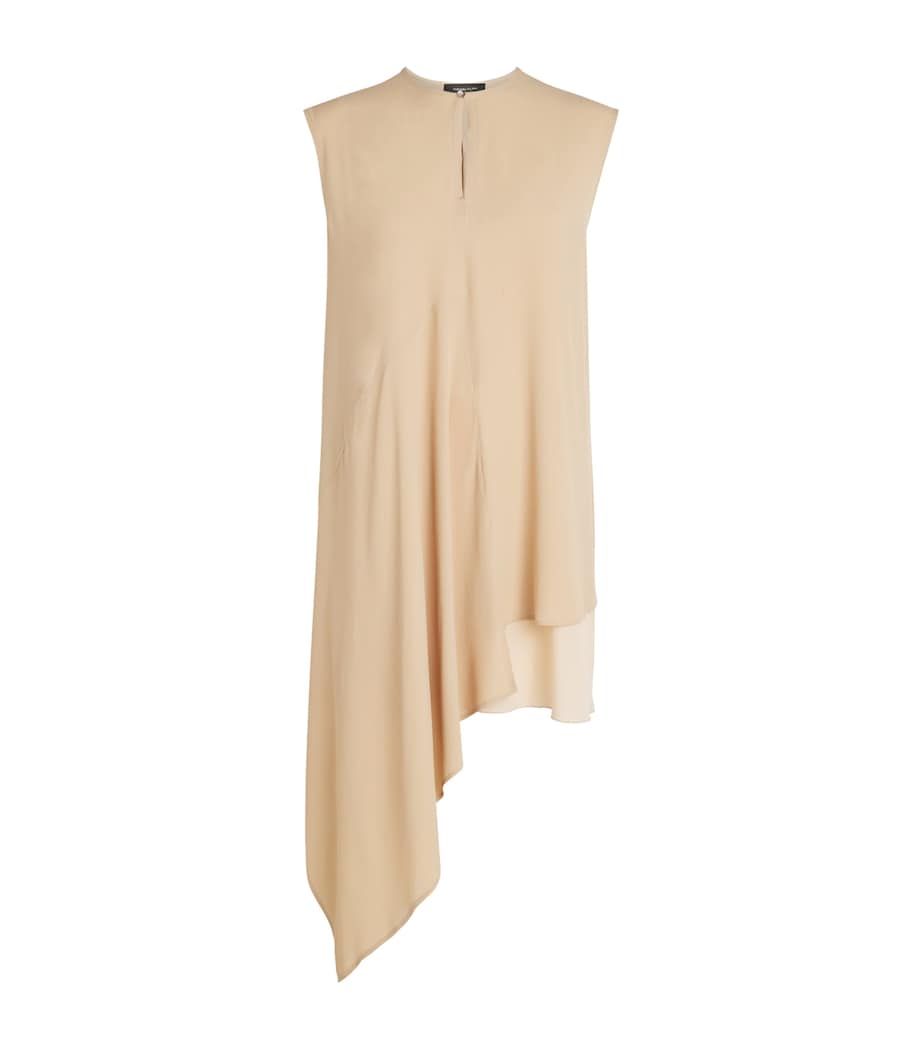 Fabiana Filippi Womens Crêpe de Chine Asymmetric Top Acero Image 1