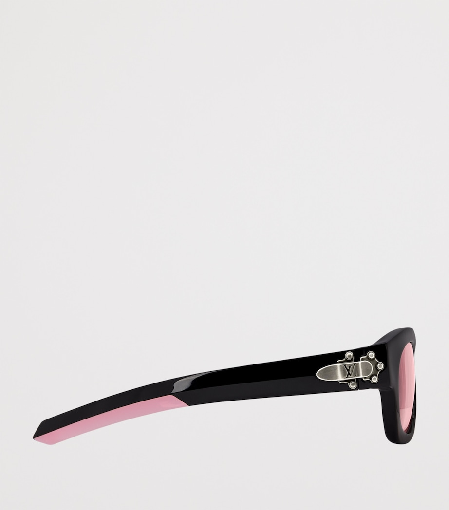 Frog Round Square Sunglasses BLACK Image 3