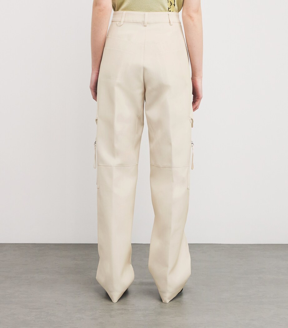 Jacquemus Womens The Atelier Cargo Trousers Light Beige Image 4