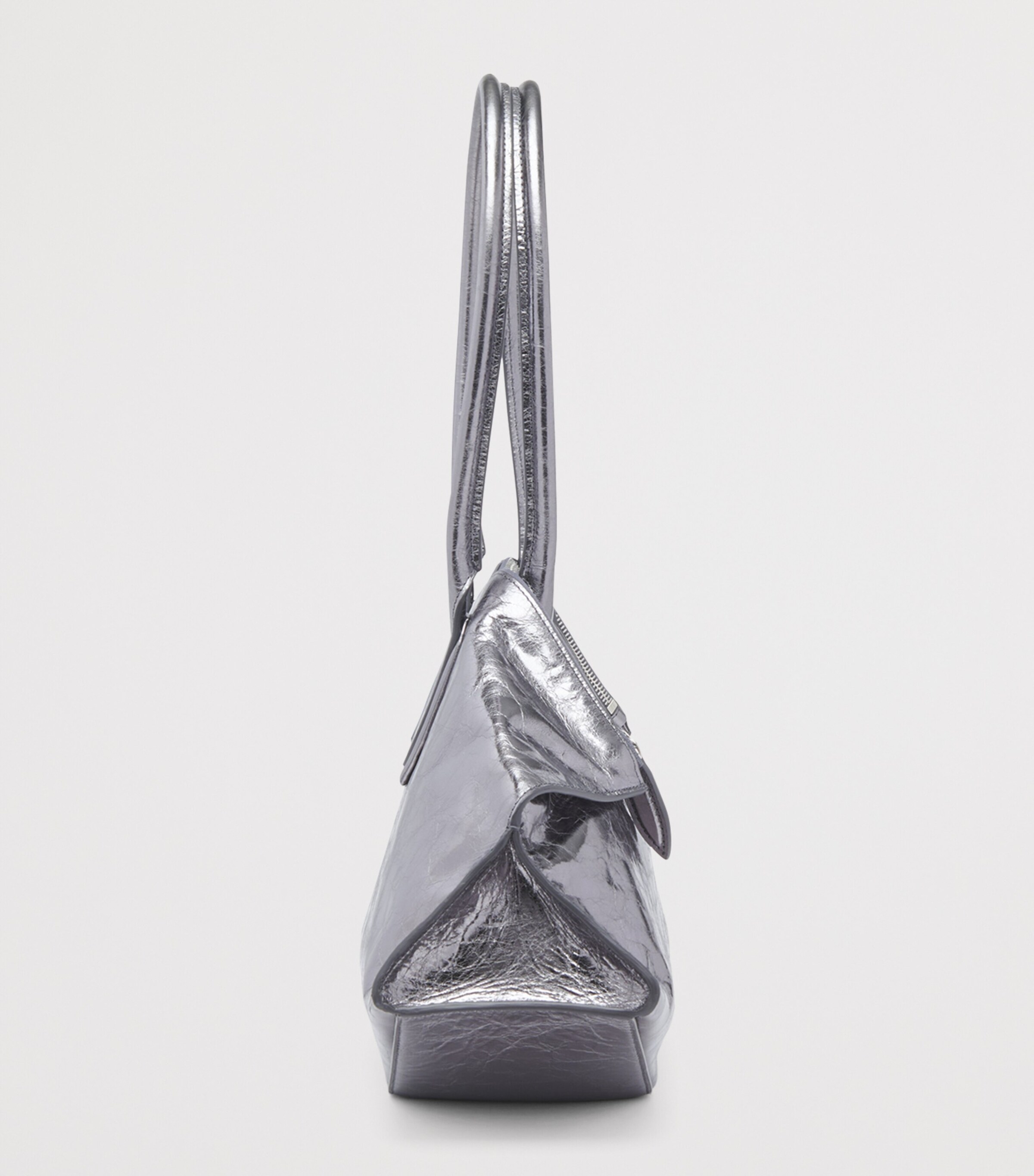 McQueen Metallic Leather Manta Top-Handle Bag Image 3
