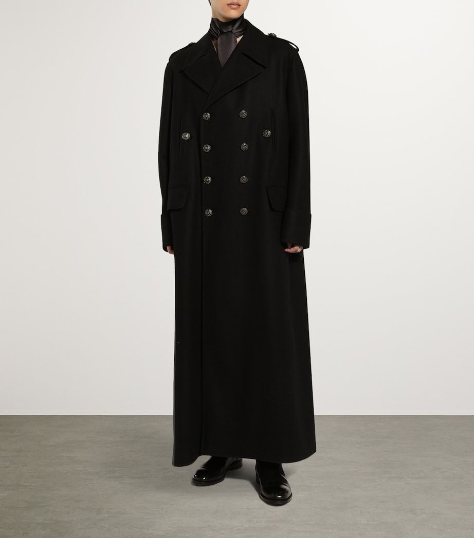 Wool Miltary Coat N0000-BLACK Image 5
