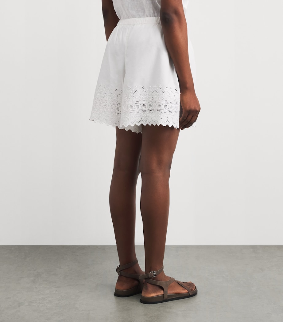 Polo Ralph Lauren Womens Cotton Broderie Anglaise Shorts White Image 5