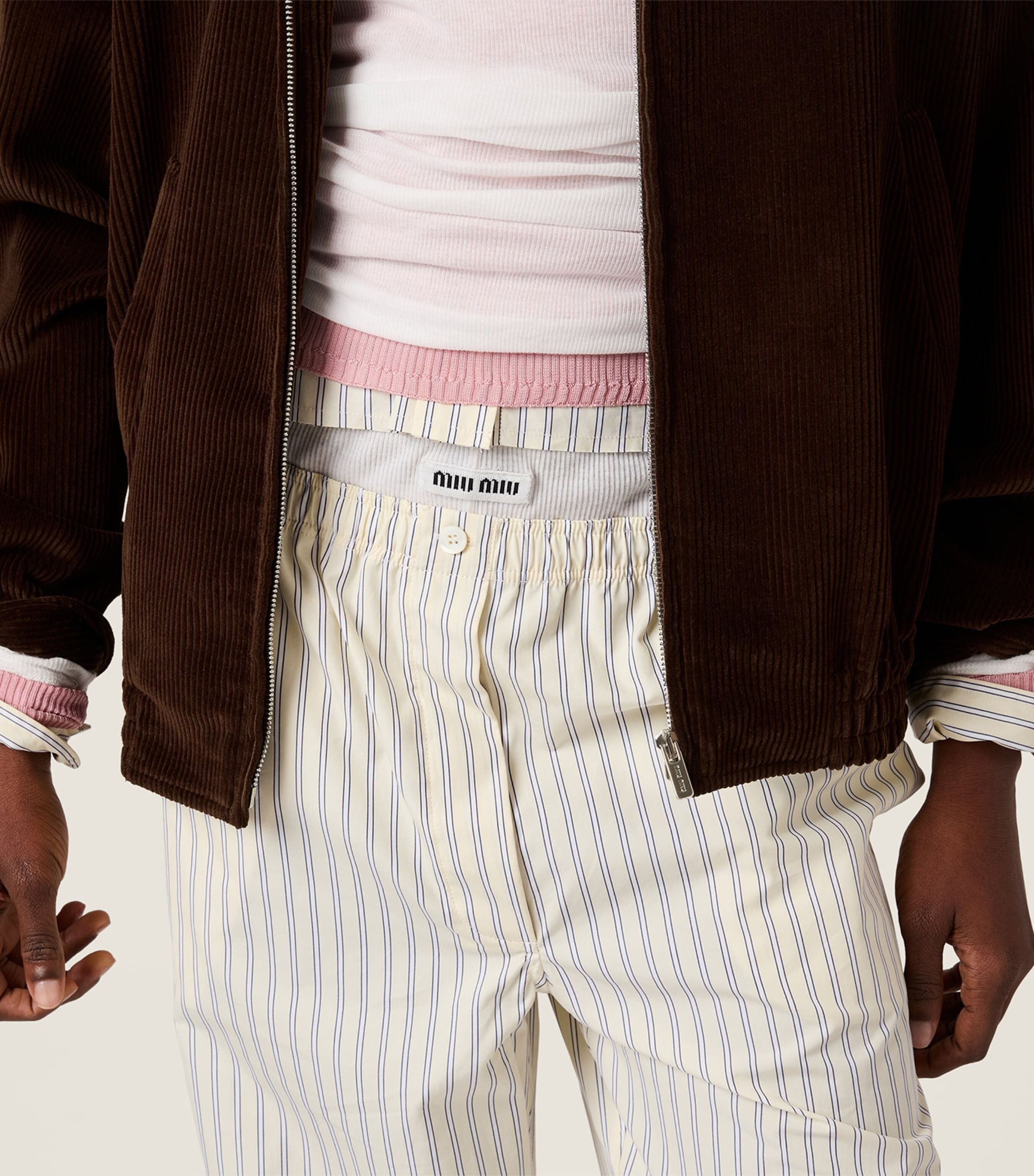 Miu Miu Womens Corduroy Logo Blouson Jacket Image 6