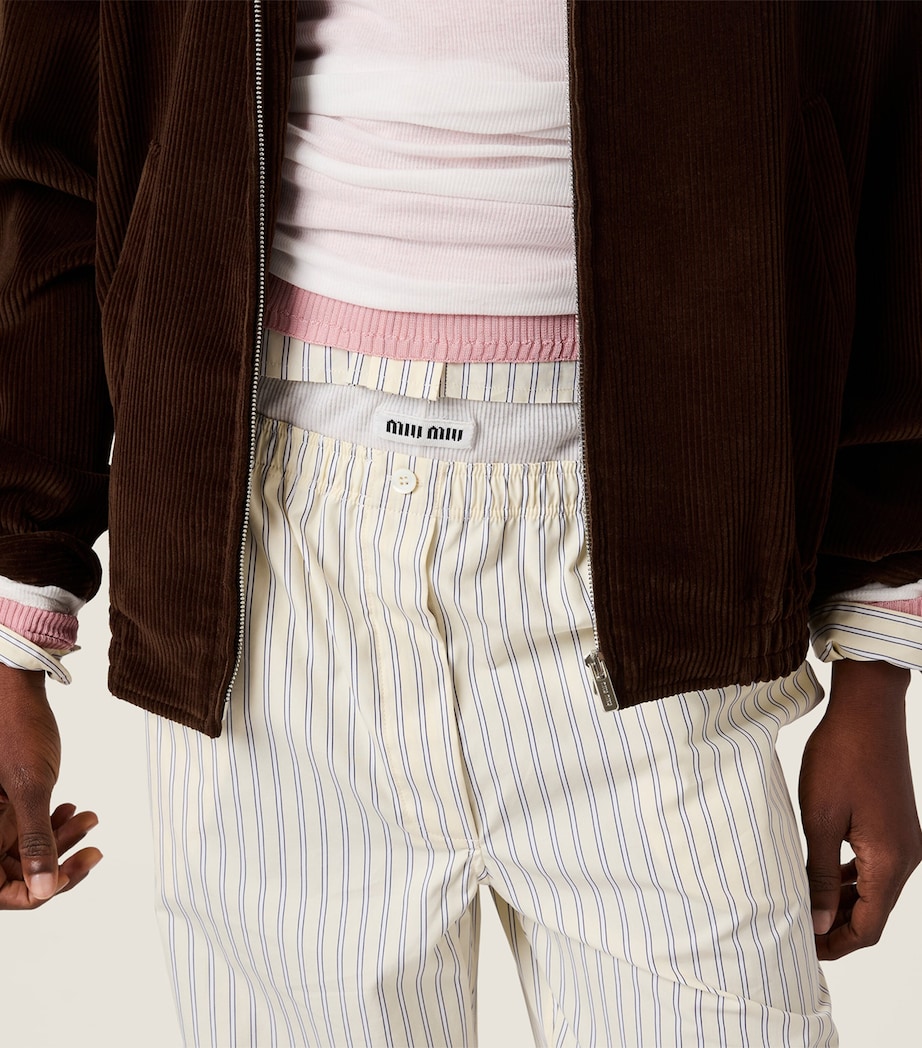 Miu Miu Womens Corduroy Logo Blouson Jacket Image 6