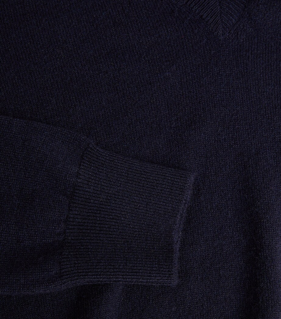 Cashmere V-Neck Sweater NAVY Image 5